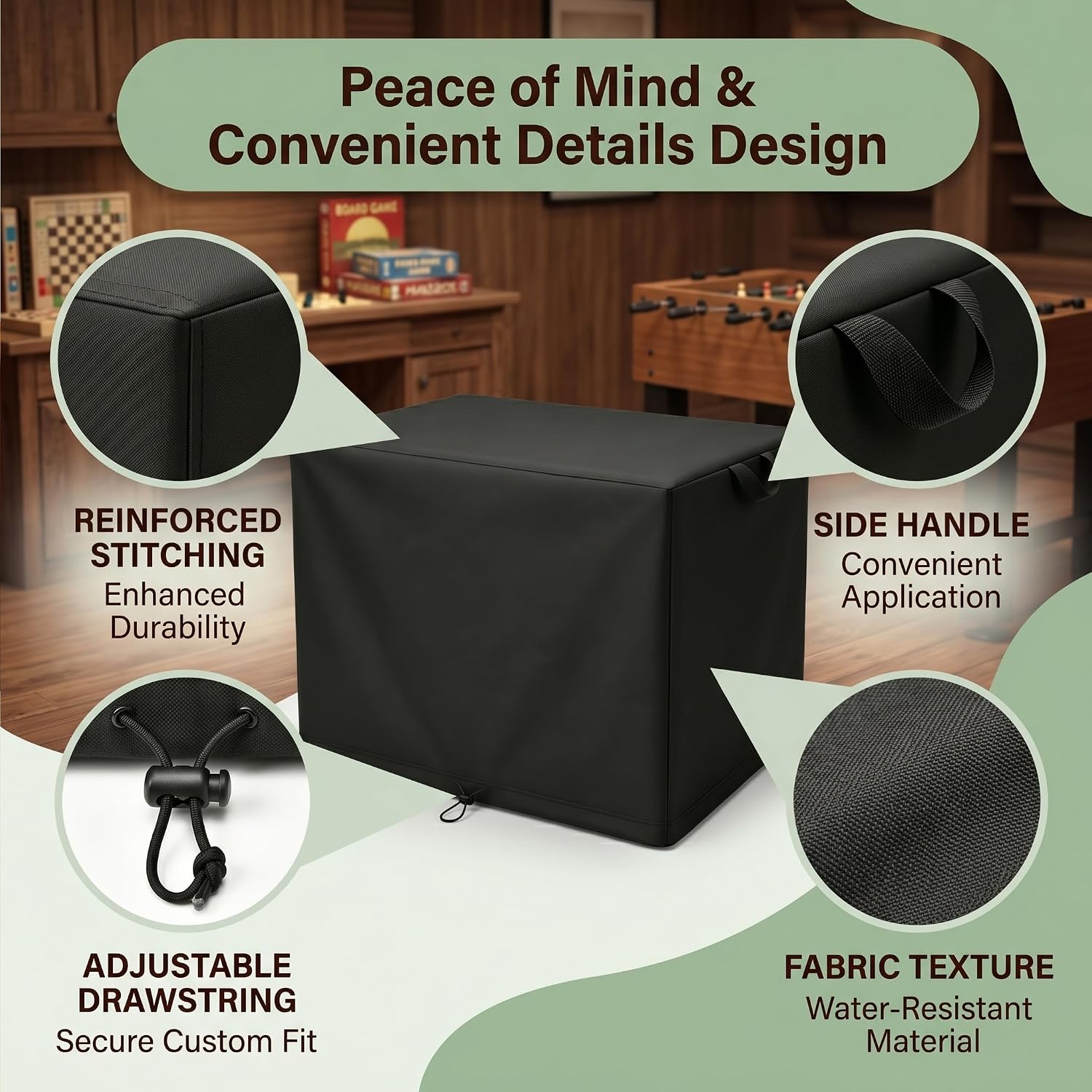 Arcade Gaming Table Cover game table cover waterproof & Dustproof Protector for 32-Inch Board Game Table, Adults & Family Game Night