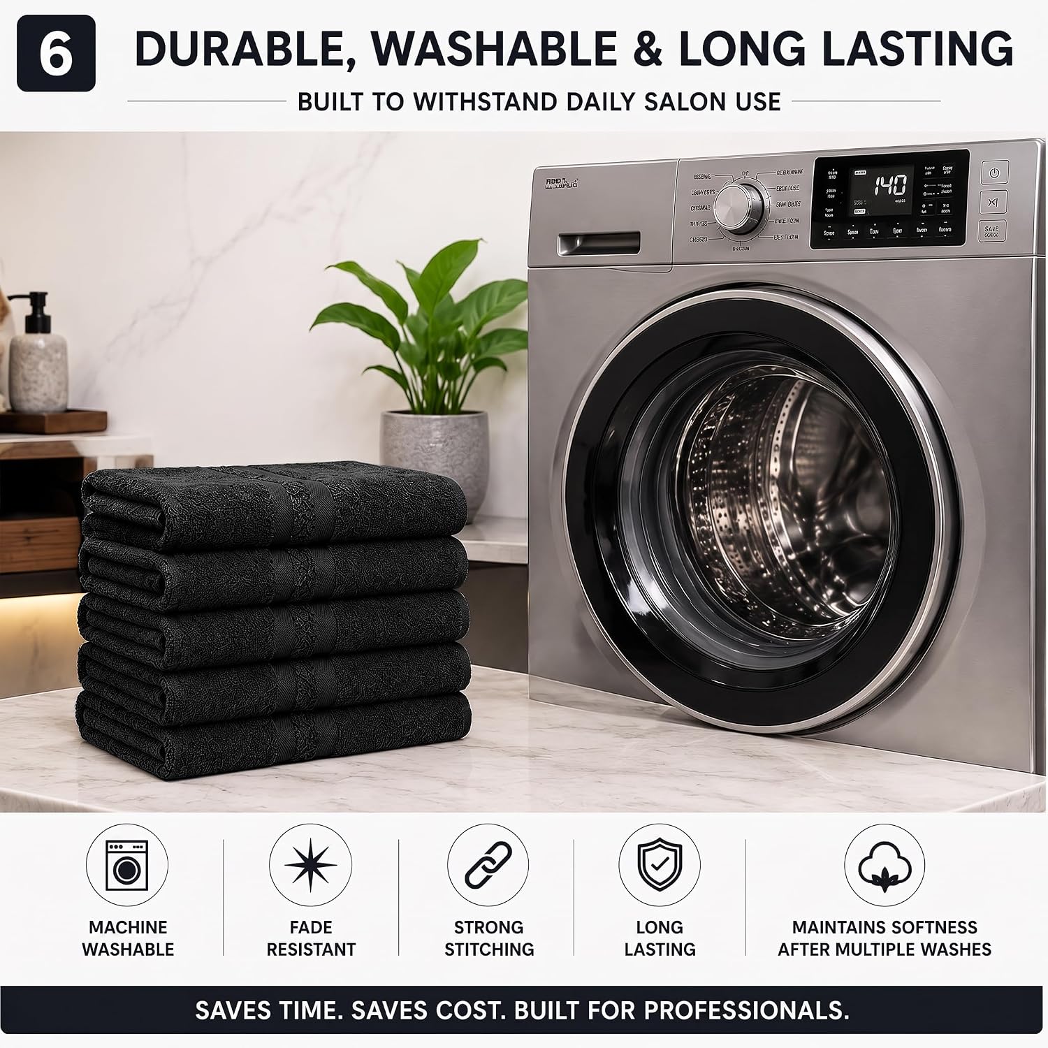 DAN RIVER 100% Cotton Salon Towels Set – 16x26 inches, Pack of 24, Highly Absorbent and Quick-Dry Towels for Hand, Salon, Spa, Beauty