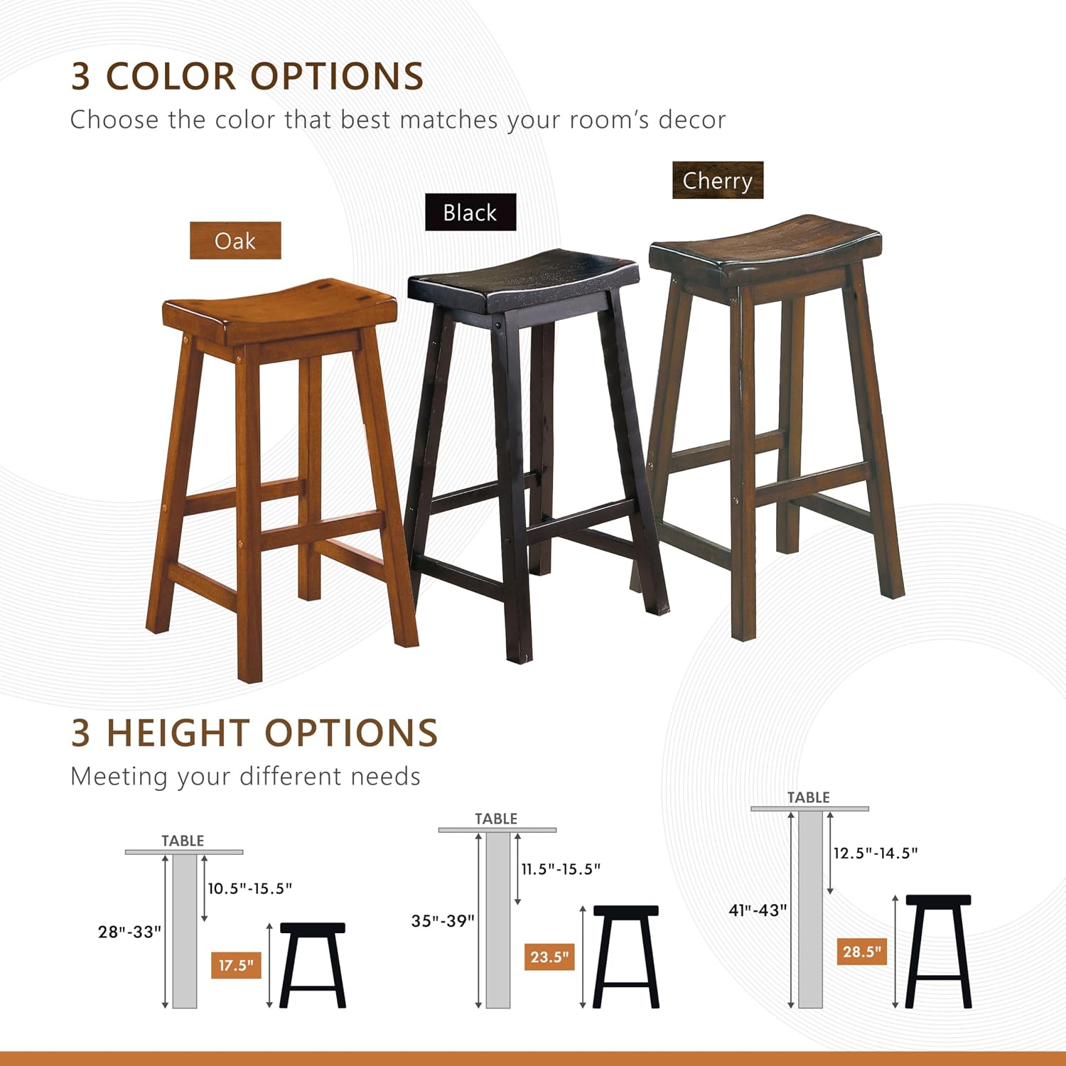 Homelegance Saddleback 24-Inch Height Barstool, Cherry, Set of 2