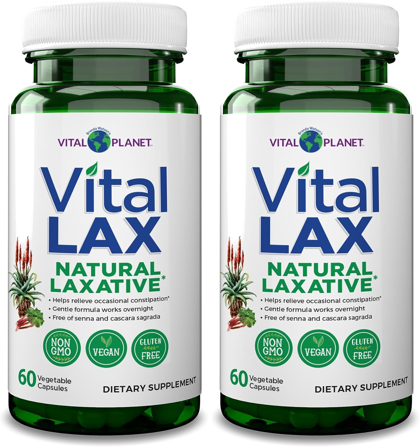 Vital Planet - Vital Lax Natural Laxative Cleanse Supplement for Occasional Constipation, with Magnesium Hydroxide, Slippery Elm, Aloe