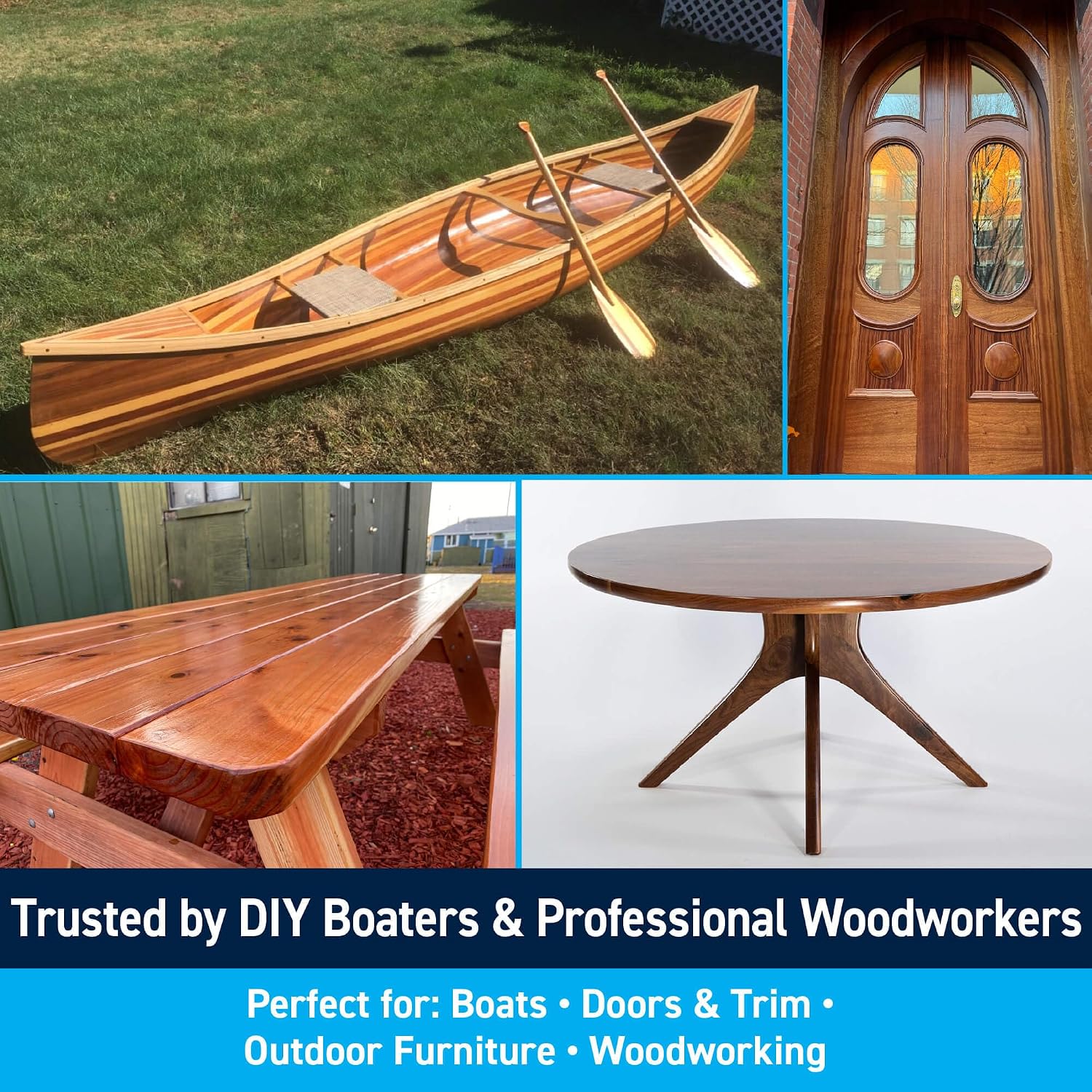 TotalBoat Gleam Marine Spar Varnish for Boats & Outdoor Wood - Satin Quart | Oil-Based Polyurethane Finish; No Thinning; UV Inhibitors; Wooden Boats, Yacht Brightwork, Furniture & Interior/Exterior Wood