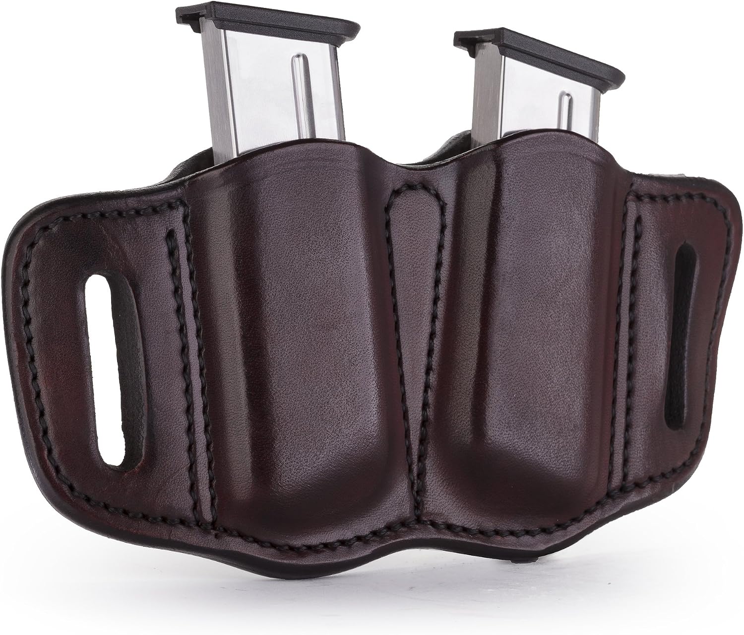 1791 Gunleather Double Mag Pouch, Single Stack 9mm, 40, 45 Magazine Holder | Double magazine pouch fits most 1911 single stack mags, handcrafted with 100% American steerhide leather