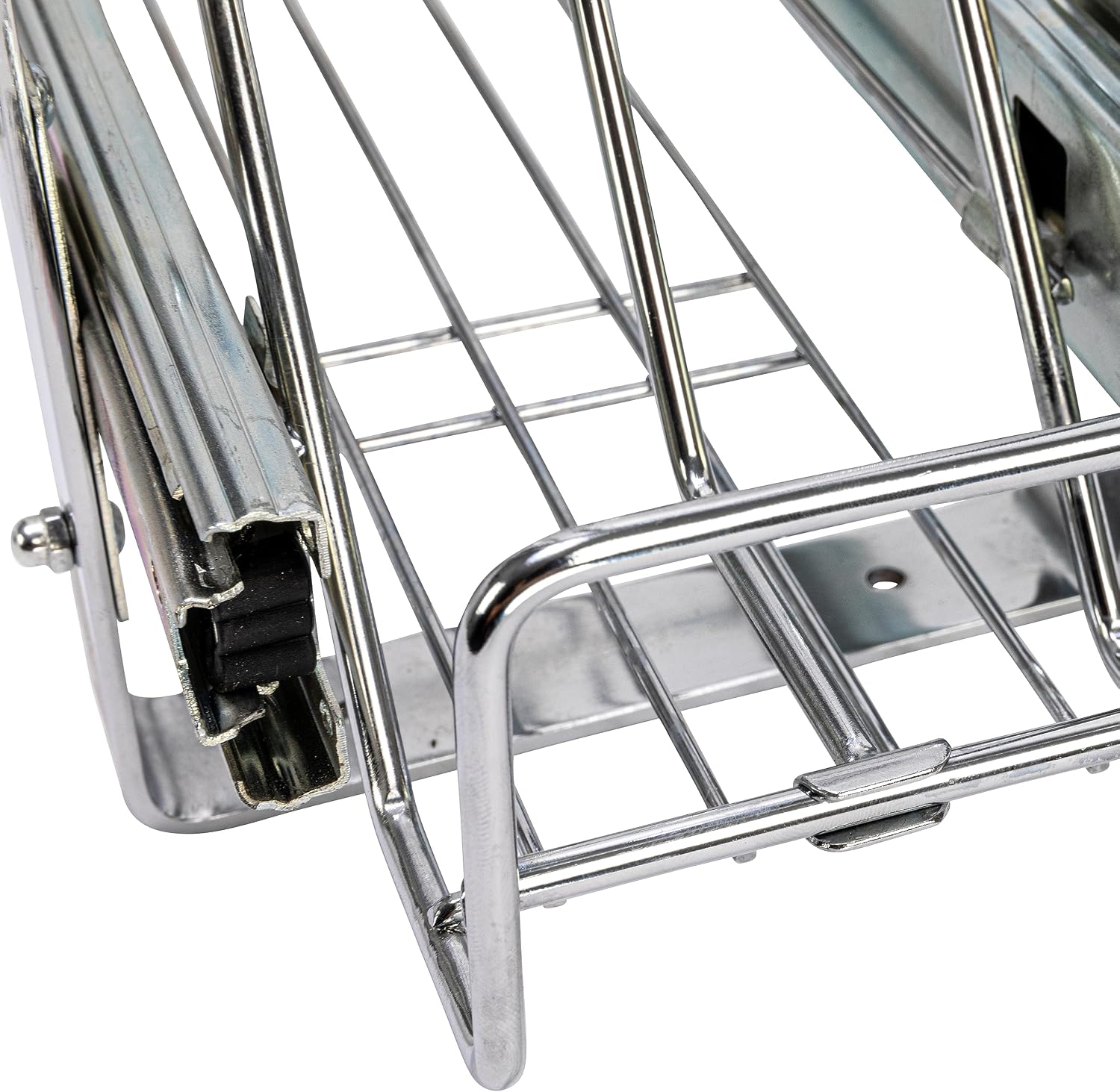 Household Essentials Glidez 2‑Tier Multipurpose Chrome‑Plated Steel Pull‑Out/Slide‑Out Under Cabinet Organizer, Chrome Finish