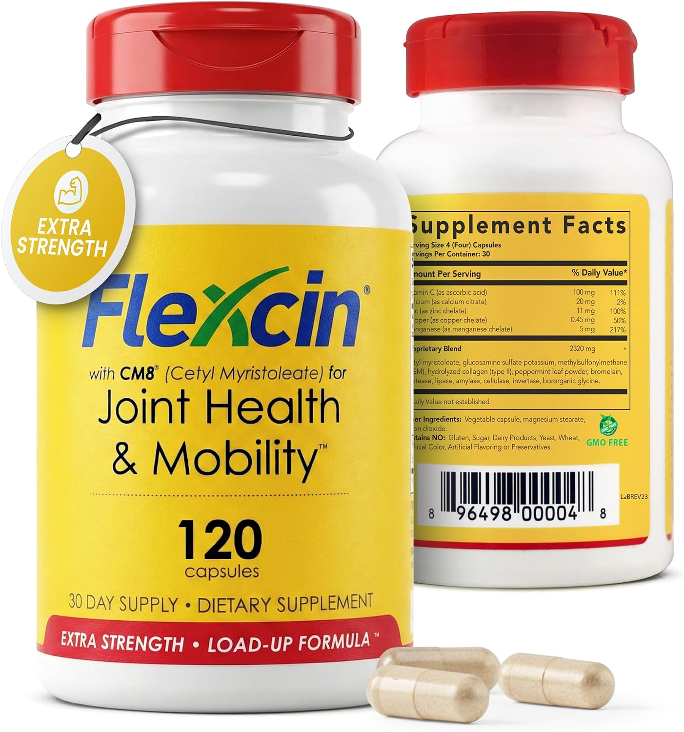 Extra Strength Joint Formula with CM8 (Cetyl Myristoleate) - Joint Supplements for Men and Women with Glucosamine, MSM, Collagen Type II - 120 Capsules