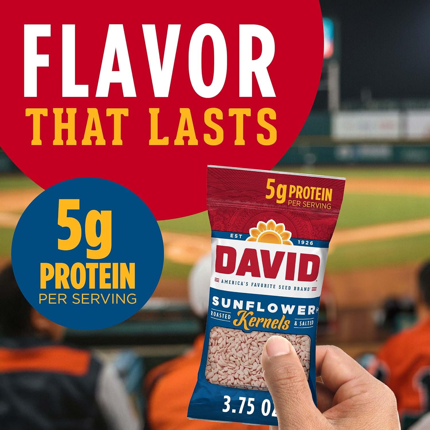 DAVID Sunflower Kernels, Original Flavor, 3.75 oz.
