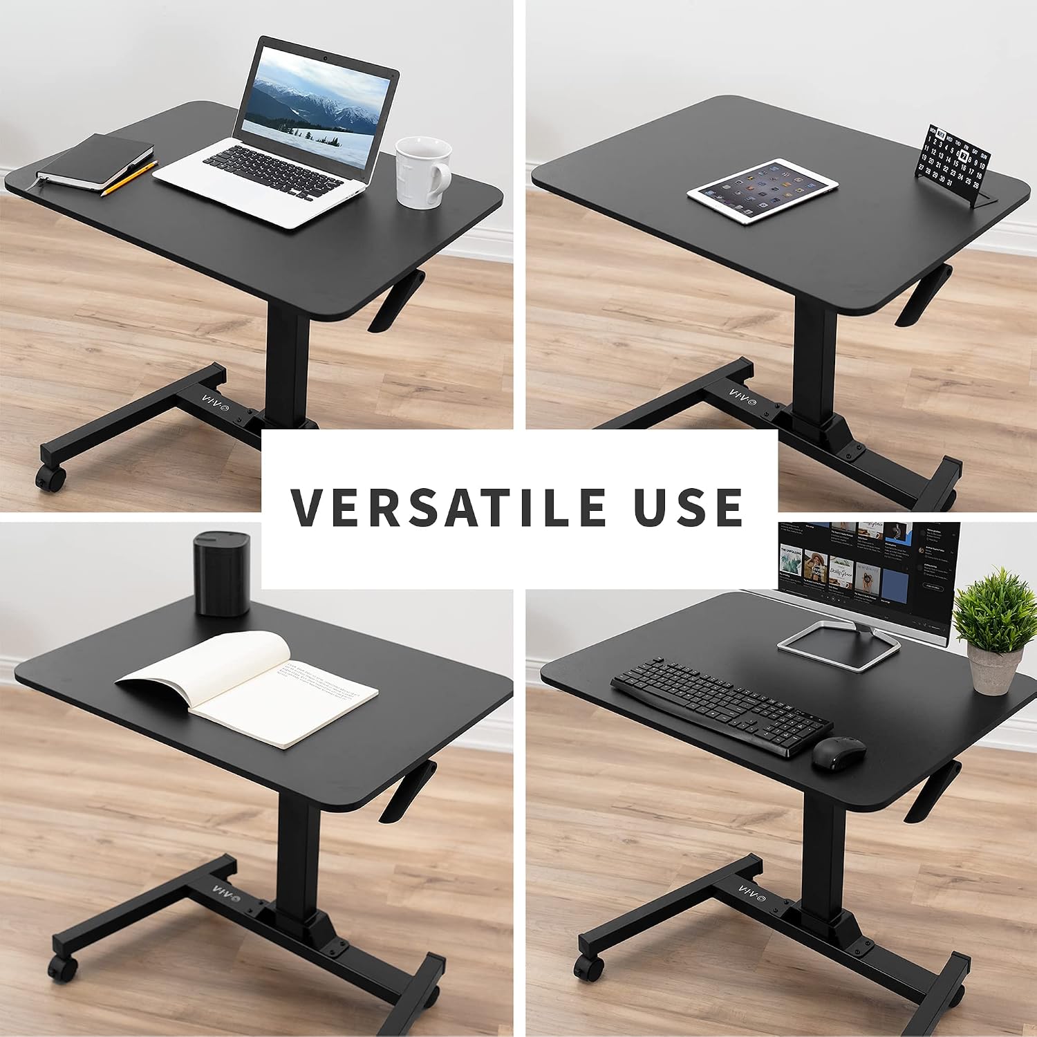 VIVO Black Mobile 32 x 24 inch Standing Laptop Cart, CART-V07B