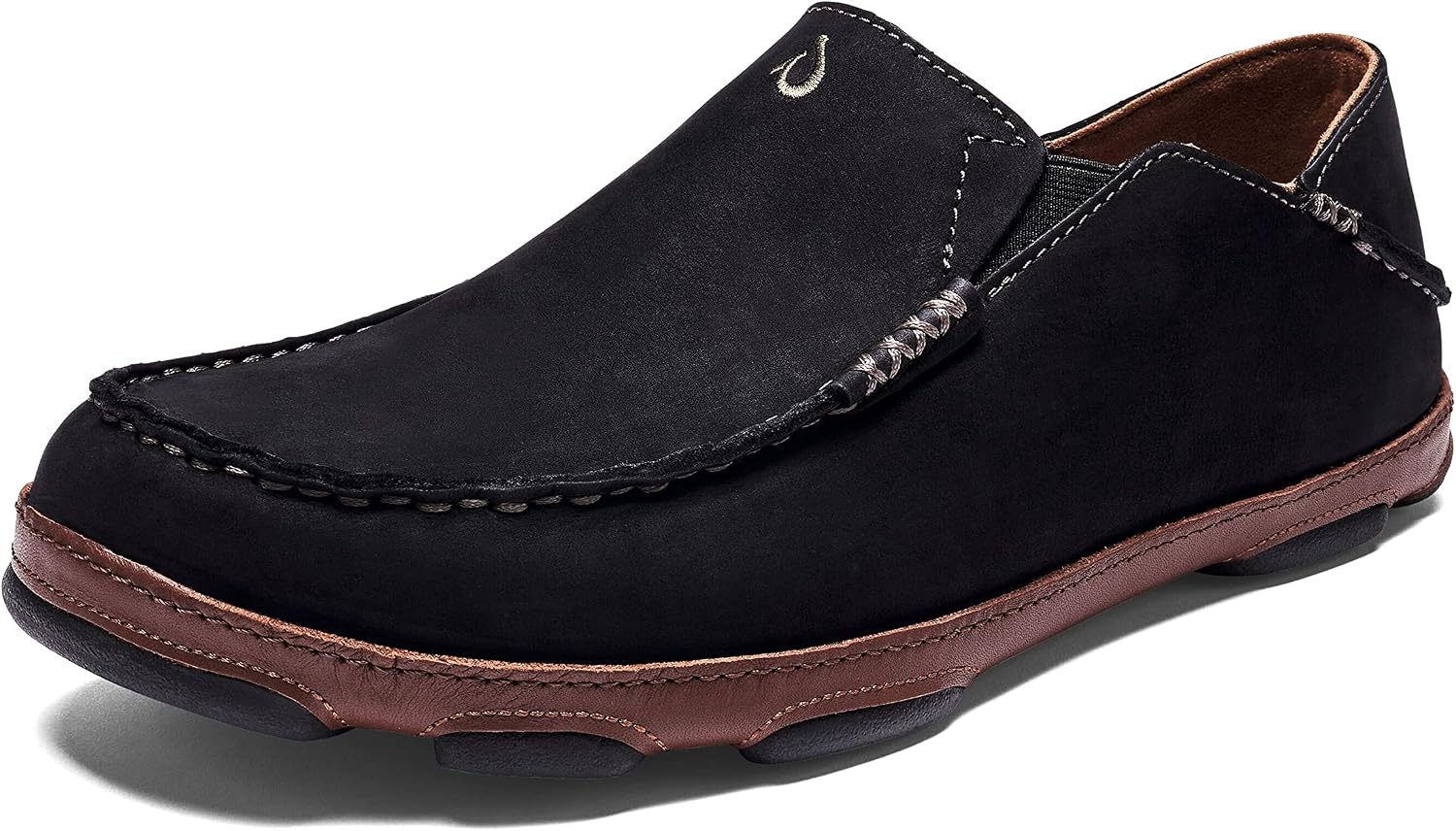 OluKai Moloa Men's Premium Leather Shoes, Easy Slip On & Off Design | Casual & Versatile Loafer, Drop-in Heel & Enhanced Traction