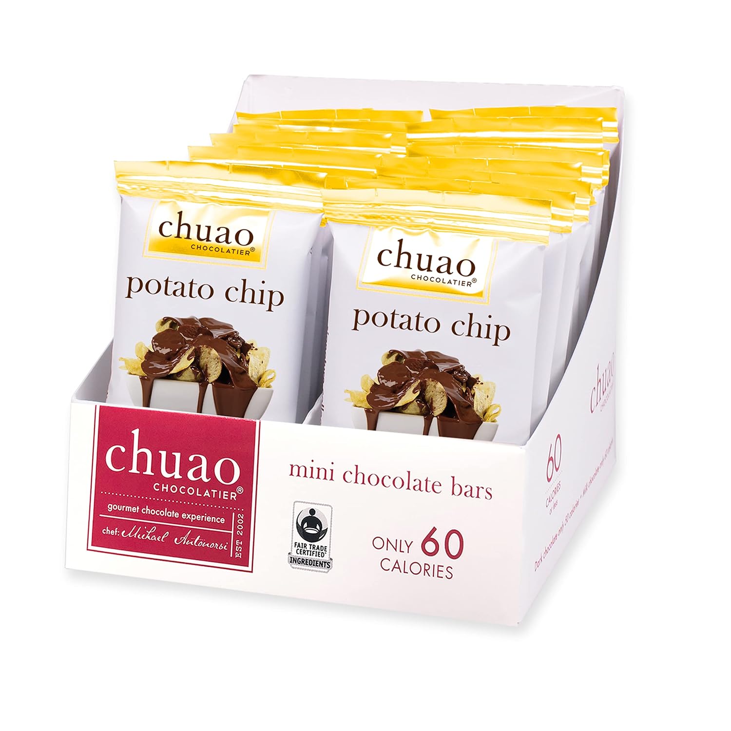 Chuao Chocolatier Salted Chocolate Crunch Dark Chocolate Mini Gourmet Chocolate Bar, 24-Ct. (0.39 oz. each)