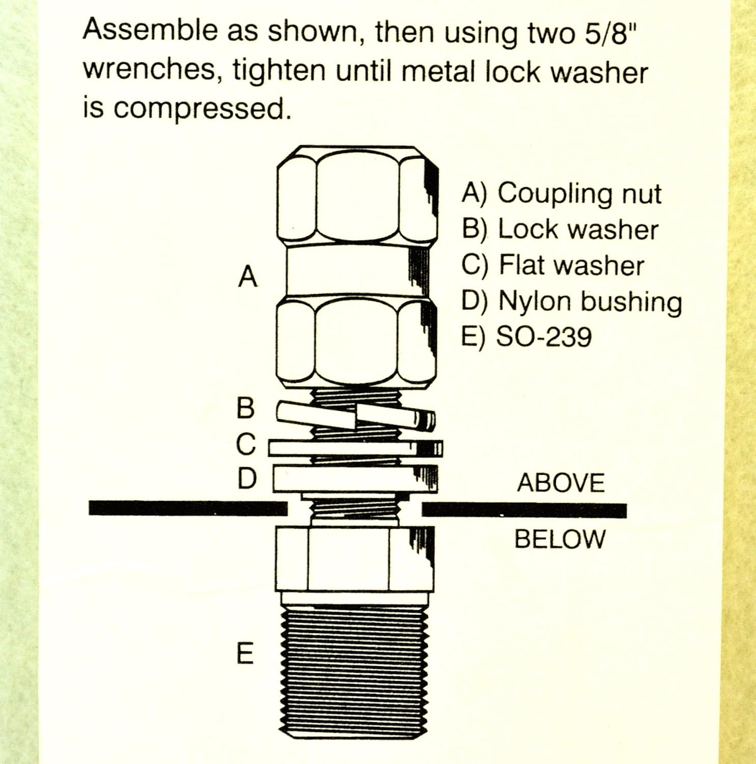 FIRESTIK K-4A CB RADIO ANTENNA HEAVY DUTY SO-239 STUD MOUNT (BULK)