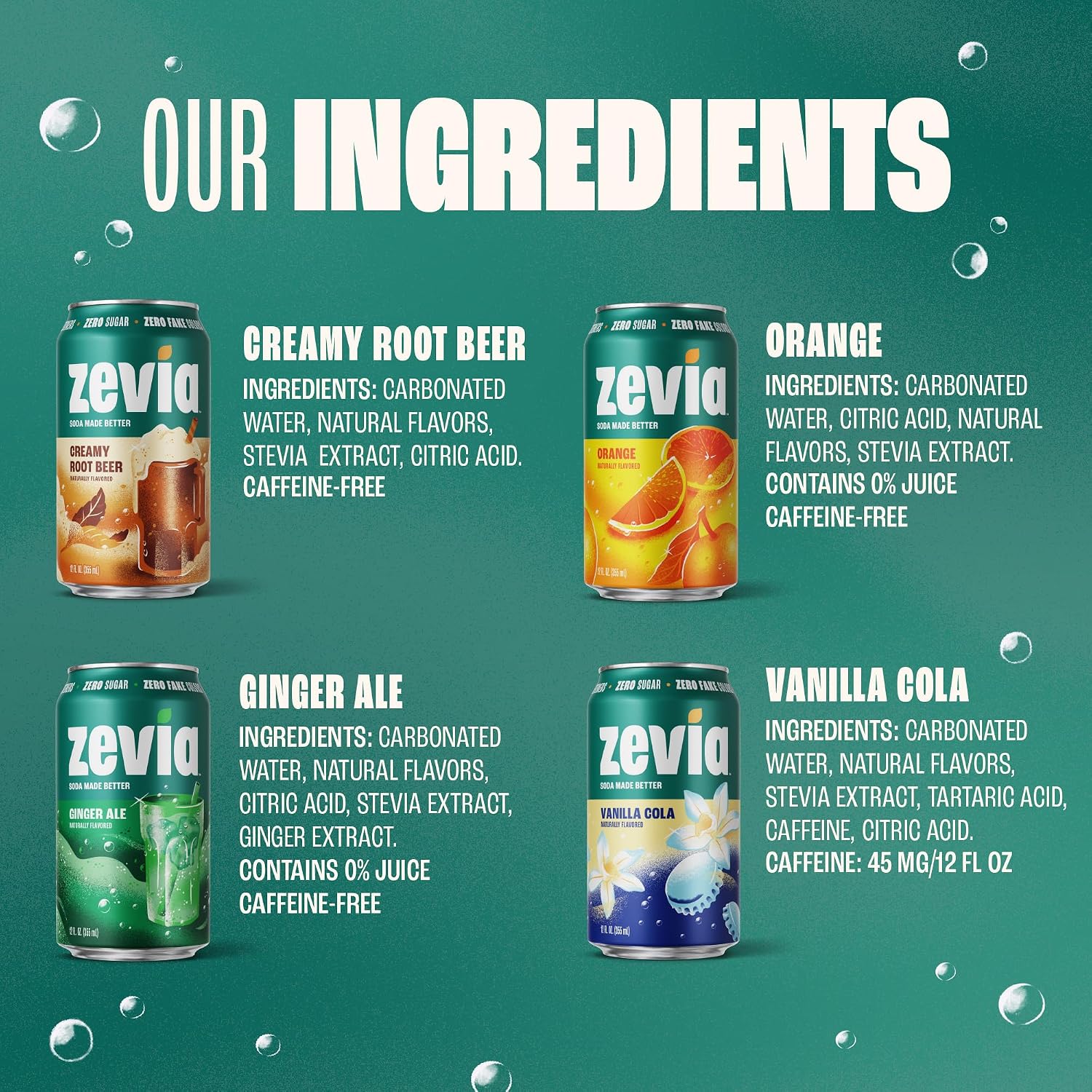 Zevia Zero Calorie Soda, Orange, 12 Ounce Cans (Pack of 6)