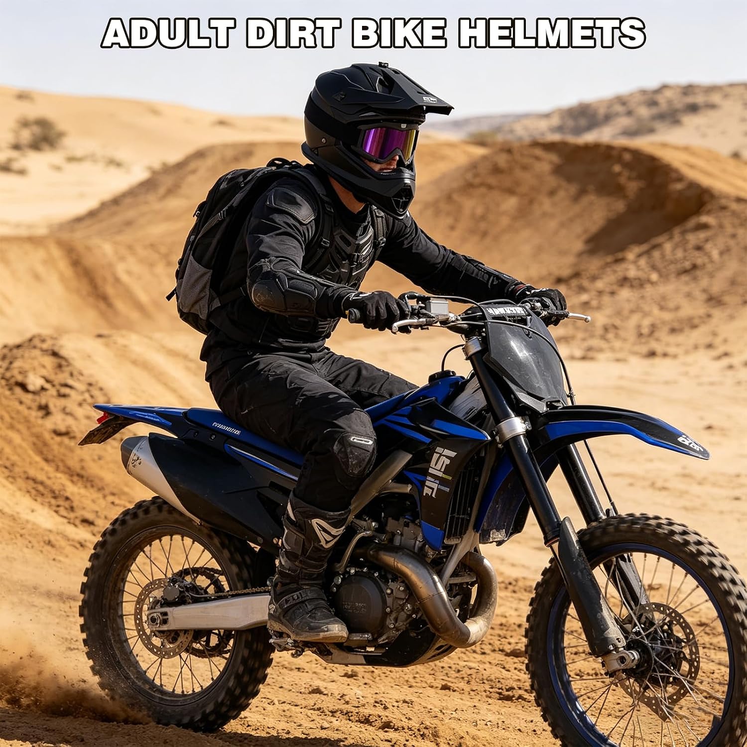 Adult Dirt Bike Helmet DOT Approved,WS901 Full Face Motocross Set | Includes Goggles Gloves,adjustable visor and washable liner for UTV MX Dirtbike ATV OffRoad