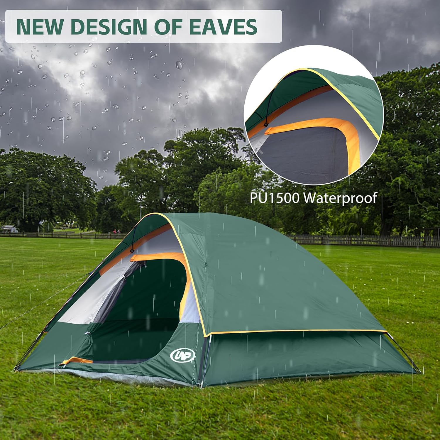 Camping Tent 2-4 Person, Waterproof Windproof Tent with Rainfly Easy Set up-Portable Dome Tents for Camping…