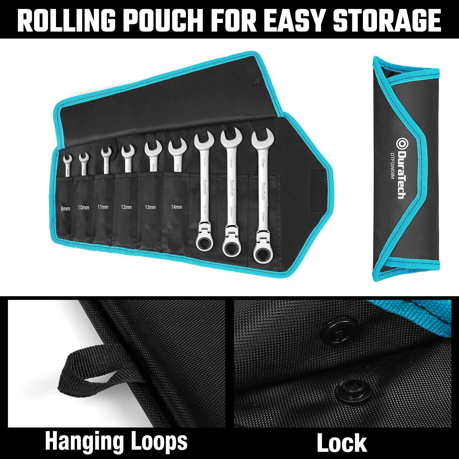 DURATECH 22-Piece Ratcheting Wrench Set, Combination Wrench Set, Metric&SAE