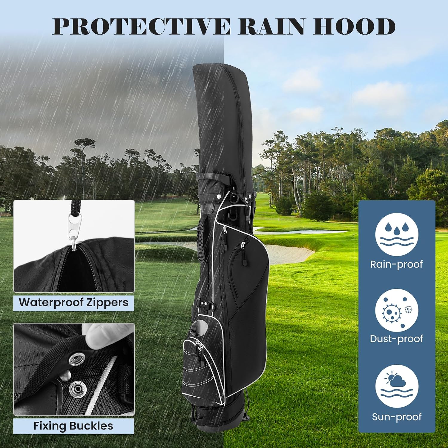 Tangkula Golf Stand Bag, Lightweight Organized Golf Bag, Easy Carry Shoulder Bag with 4 Way Dividers and 4 Pockets for Extra Storage