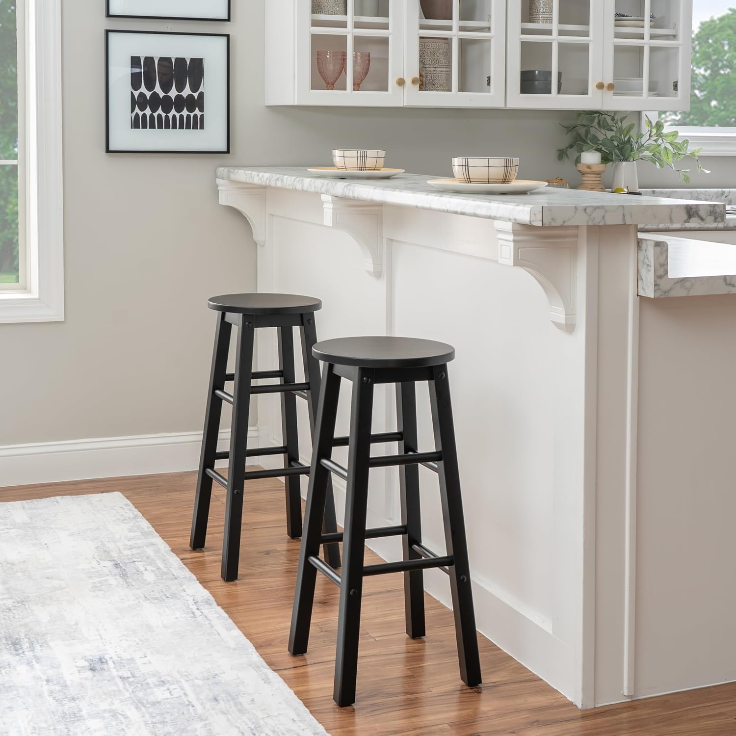 Linon 29-Inch Barstool With Round Seat
