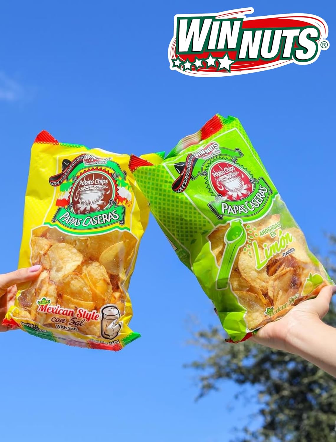 WINNUTS Jalapeño Chips Kettle Cooked (3 Pack, 5.6 oz Each) | Authentic Mexican Style Spicy Potatoes Chips | Homestyle "Papa Casera" for Parties