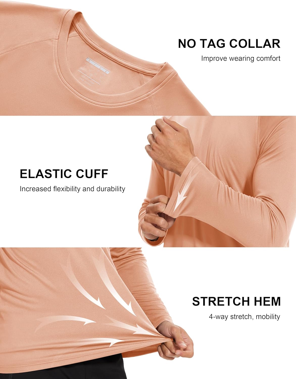 MAGCOMSEN Men's Long Sleeve Shirts UPF 50+ UV Sun Protection Athletic Shirts for Hiking Running Workout Rash Guard
