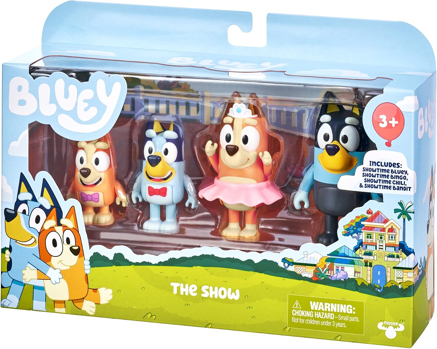 Bluey School Figurine Toys Pack of 4, Articulated Character Toys with Chloe, Rusty, and Calypso Figurines, Small Action Figures for Kids Ages 3+
