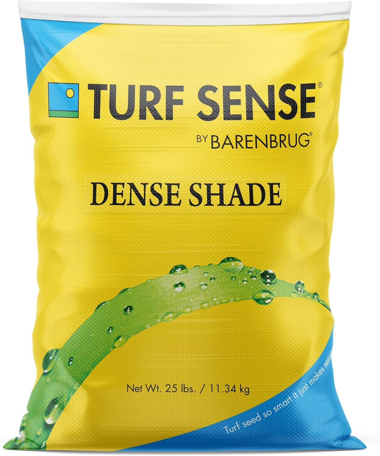 Barenbrug 25627 Turf Sense Dense Shade Grass Seed, 25 LB Bag, Excellent Wear Tolerance