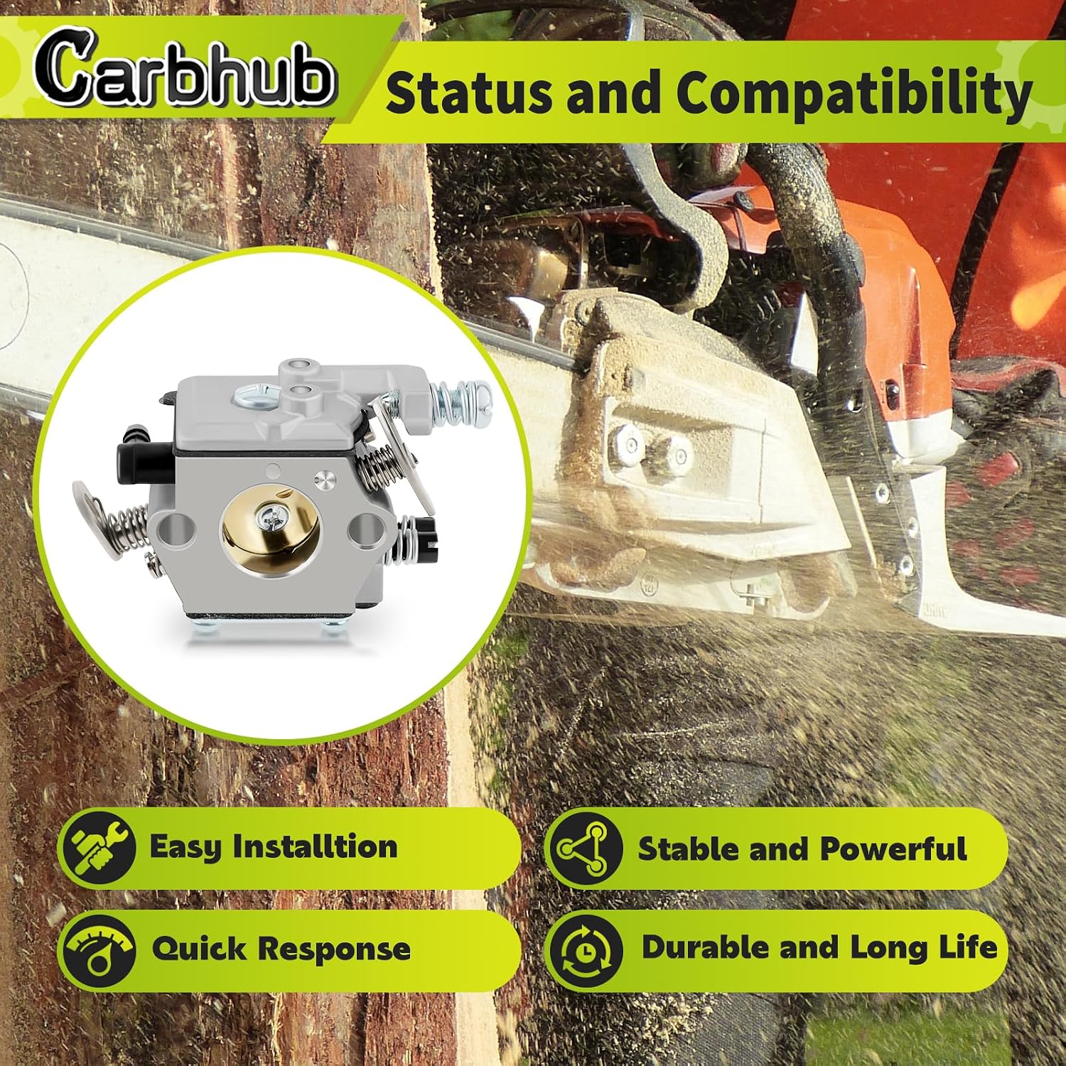 Carbhub Carburetor for Stihl 021 023 025 MS210 MS230 MS250 Chainsaw Carb with 1123 160 1650 Air Filter Ignition Coil Fuel Line Tune Up Kit Replace