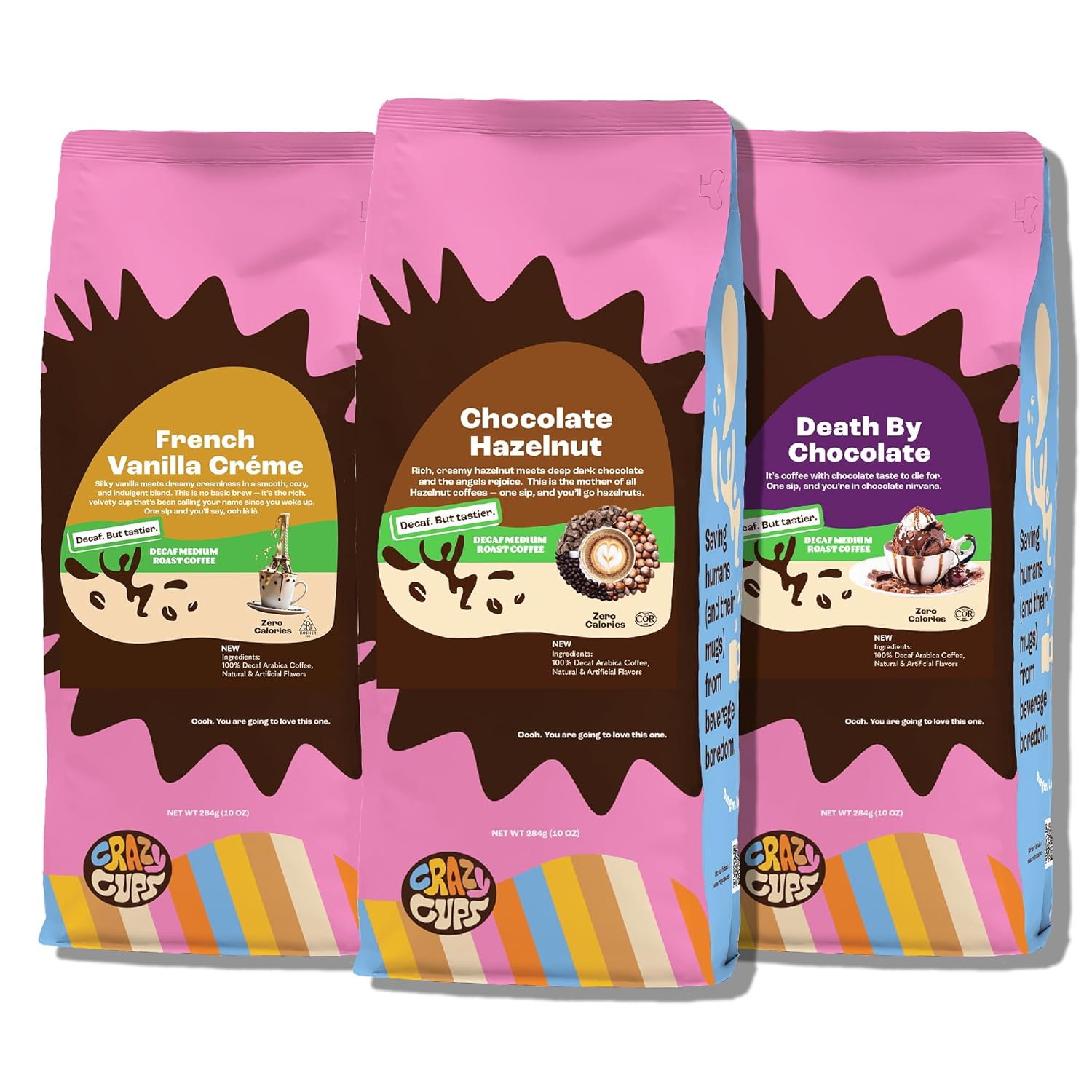 Crazy Cups Flavored Ground Coffee, Cinnamon French Toast, in 10 oz Bag, For Brewing Flavored Hot or Iced Coffee