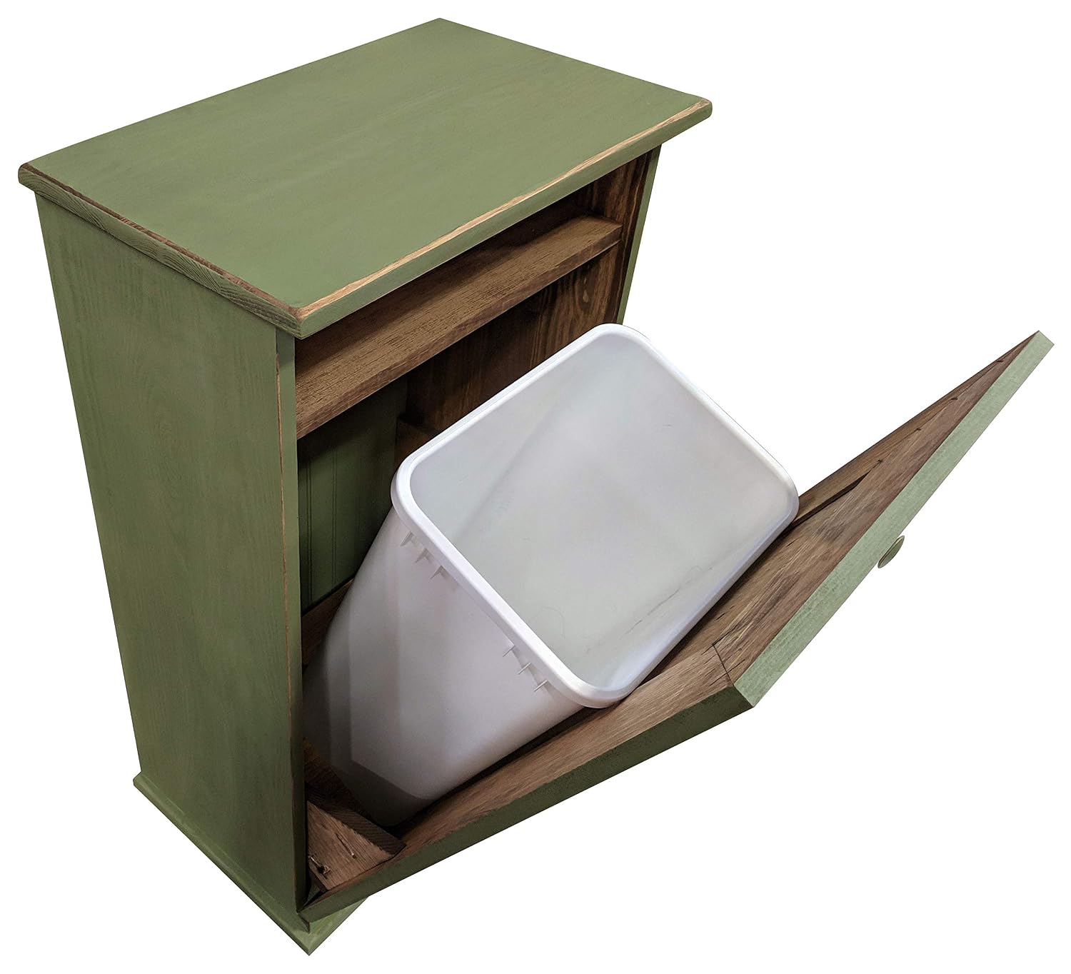 Sawdust City Tilt-Out Wooden Trash Bin Holder (Old - Black)