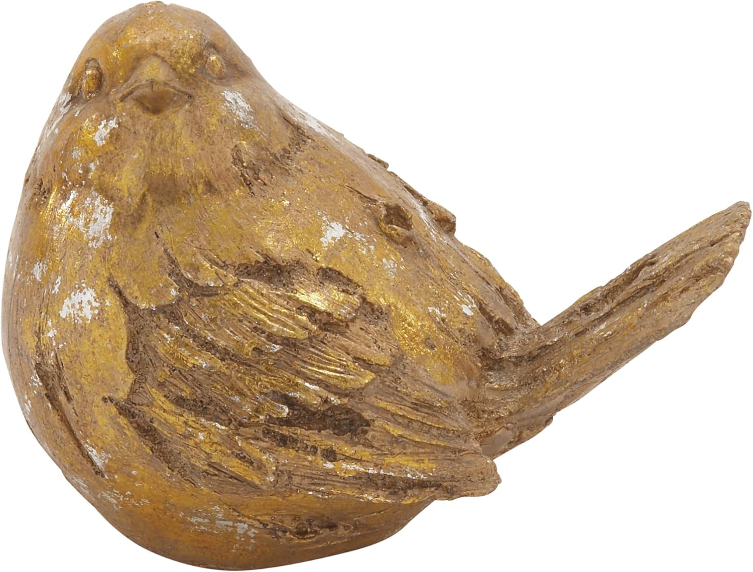 Deco 79 Polystone Bird Decorative Sculpture Home Decor Statues, Set of 2 Accent Figurines 8"W, 6"H, Gold