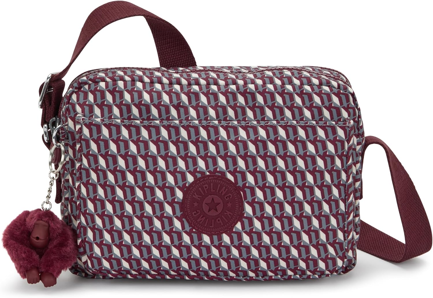 Kipling Women’s Abanu Medium Crossbody Bag, Lightweight, Adjustable Nylon Waist Pack with Multi-Compartment Zip Pockets