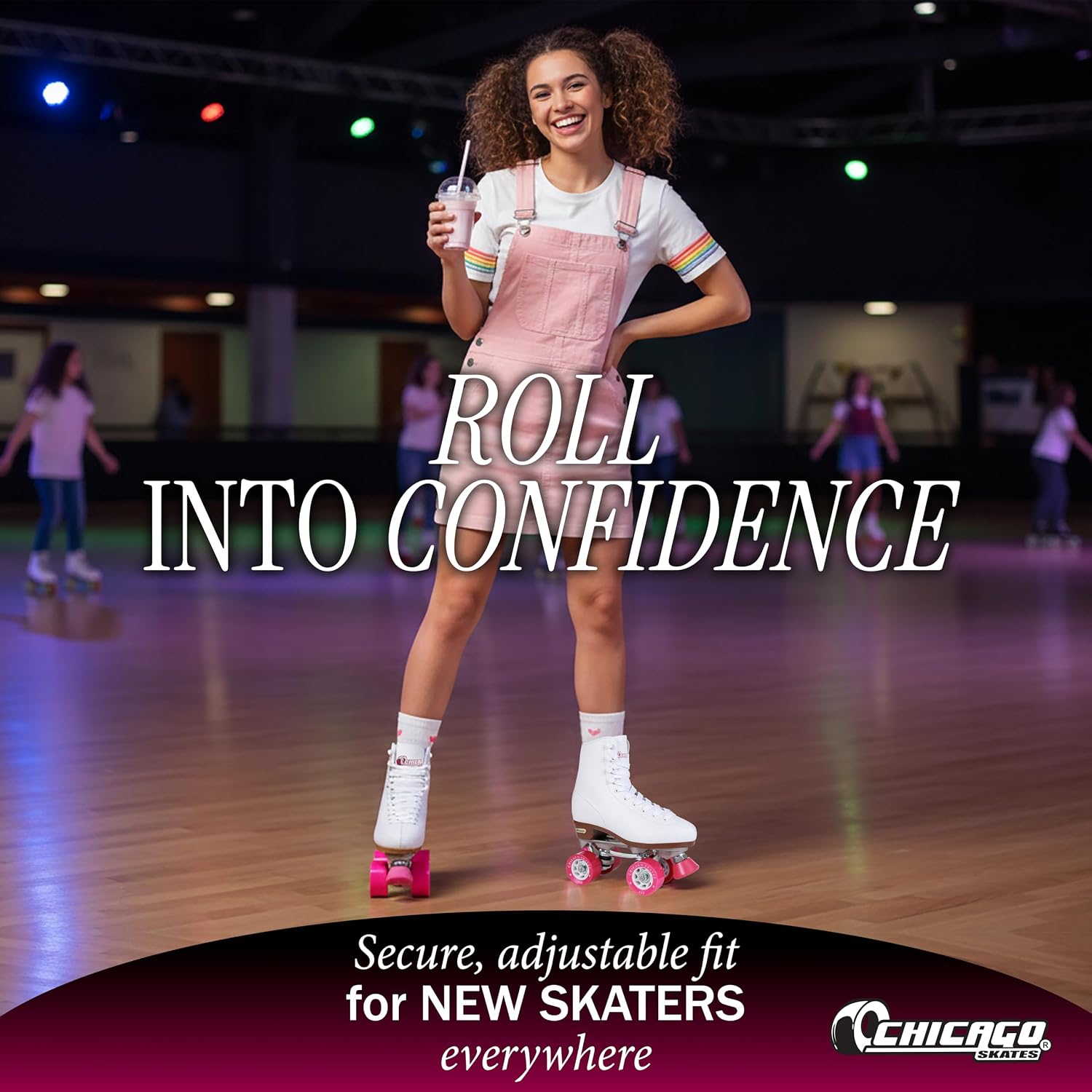 Chicago Skates Classic Quad Roller Skates for Women & Men – Durable & Top Performance, Adjustable High-Top Boots for Safe Indoor/Outdoor Roller Derby–60mm PU Wheels & Semi-Precision Bearings