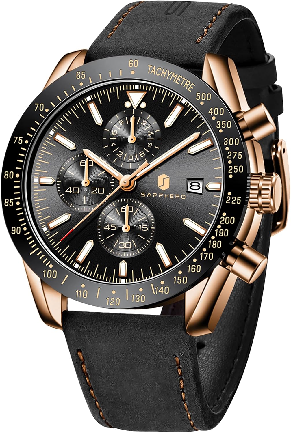 BENYAR Watch for Men Analog Quartz Chronograph Waterproof Luminous Designer Mens Wrist Watches Business Work Sport Casual Dress Watch with Silicone Strap Elegant Gifts for Men