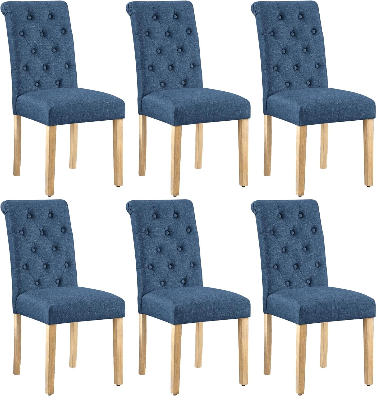 Yaheetech Dining Chairs Set of 2 Modern Upholstered Parson Chairs Dark Gray