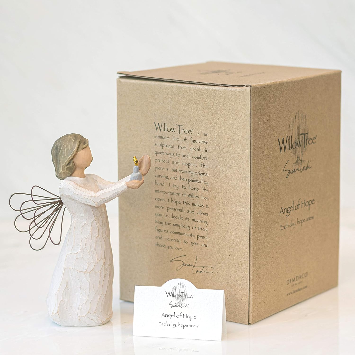 Willow Tree Angel of Hope, Sculpted Hand-Painted Figure | Offering Comfort, Healing, Love and Caring, Cast from a Susan Lordi Original Carving