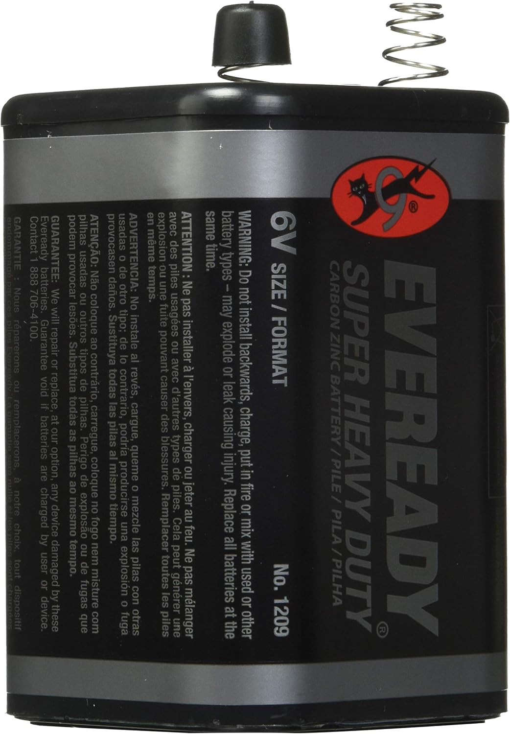 Eveready Super Heavy Duty 1209 6 Volt Spring Lantern Battery