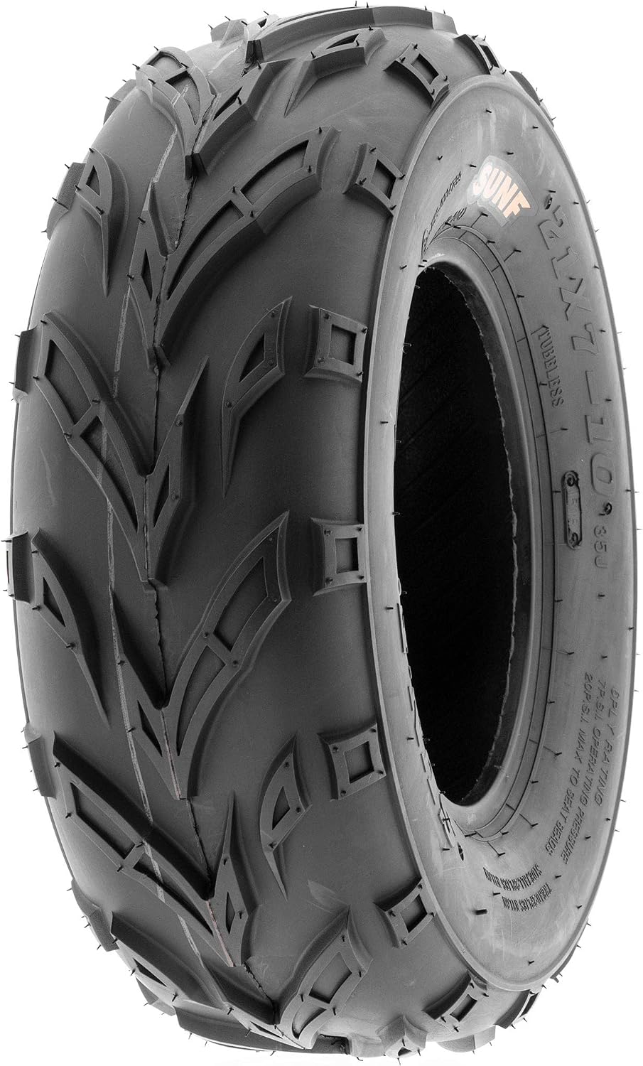 SunF A004 ATV UTV Off-Road Tire 22x10-10, 6 PR, Track & Trail, Tubeless