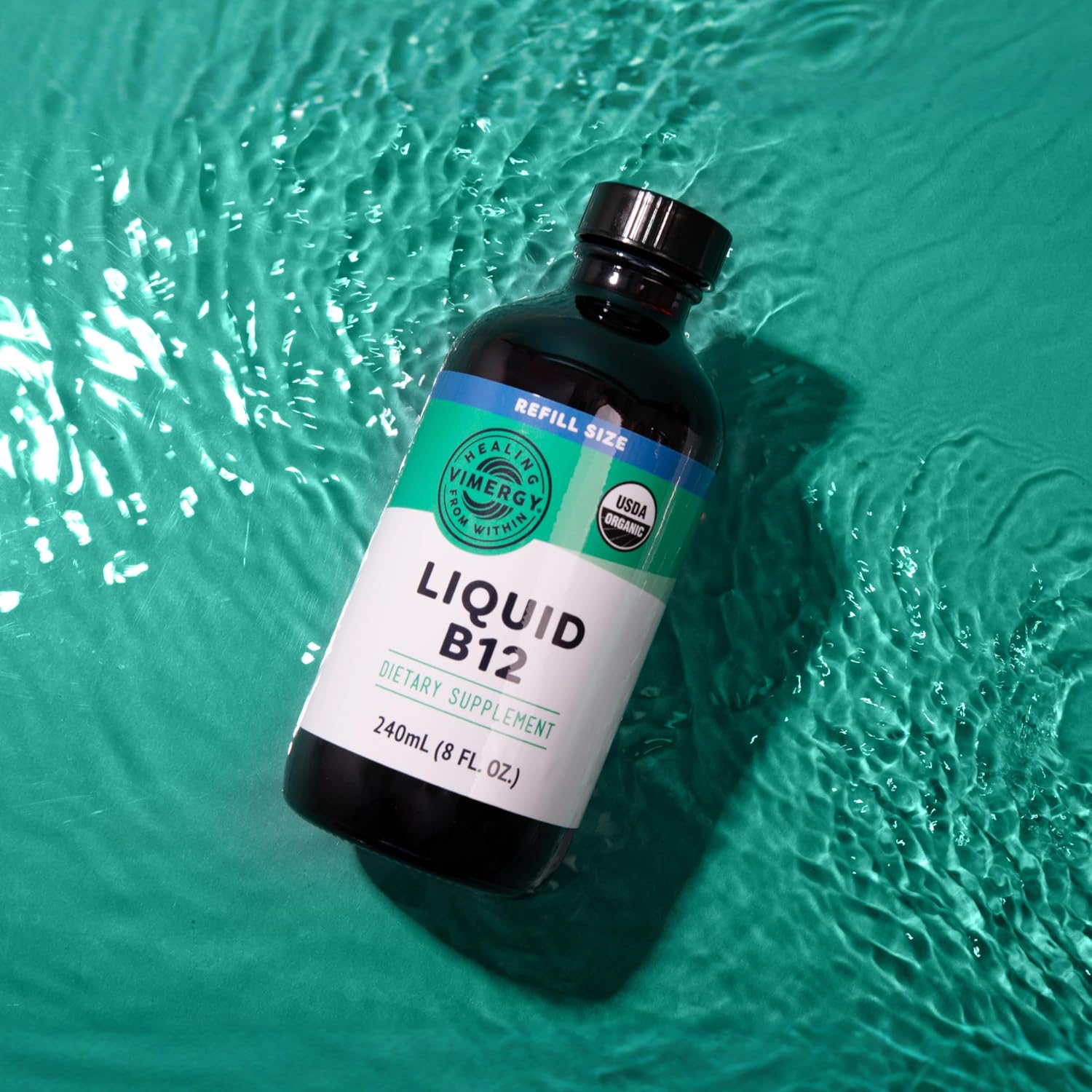 Vimergy Liquid Vitamin B12 Brain Function, 2500 mcg, Organic, 30 Servings | Brain Body Nourish*, Supports Oxygen and energy to the Brain*, Methylcobalamin & Adenosylcobalamin, Vegan, Non-GMO