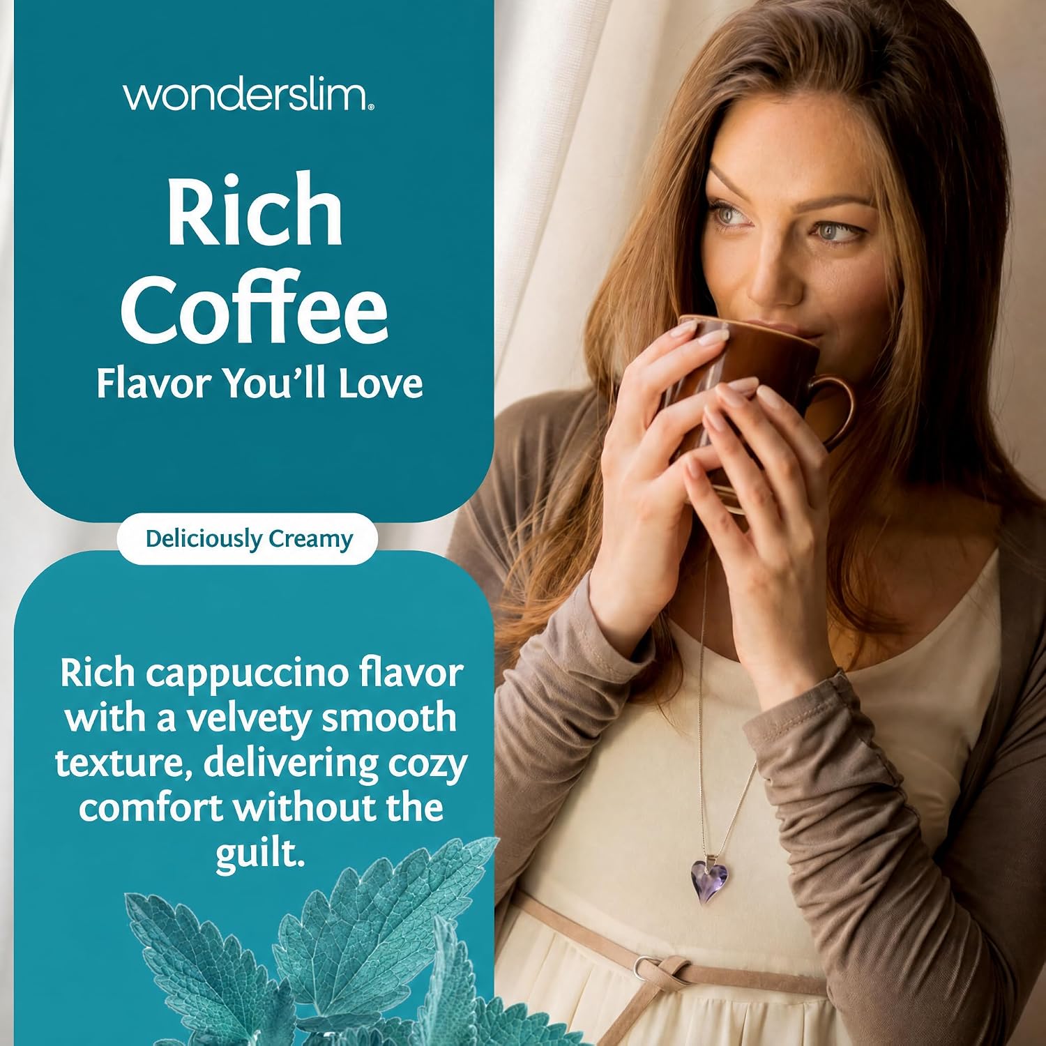 Wonderslim Protein Coffee Drink Mix with Casein Protein – 7 ct (Cappuccino) | With Collagen, 12g Protein, 70 Calories, Low Sugar, 3g Net Carbs, Keto Friendly, Gluten Free, GLP-1 Friendly Coffee Drink Mix