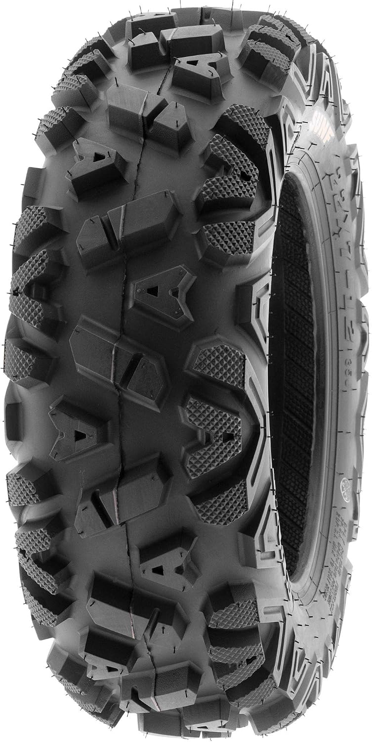 SunF ATV Tires 25x10-12 UTV Tire 25x10x12 All Terrain Off-Road Mud Tires, 6 Ply Tubeless