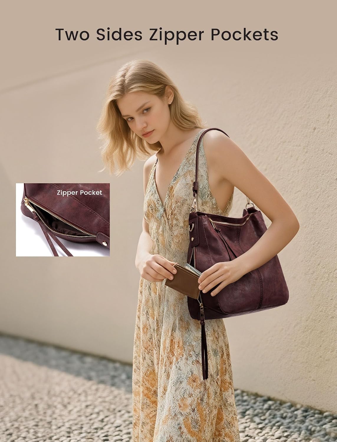 Hobo Crossbody Bag for Women, Designer Shoulder Purse Handbags