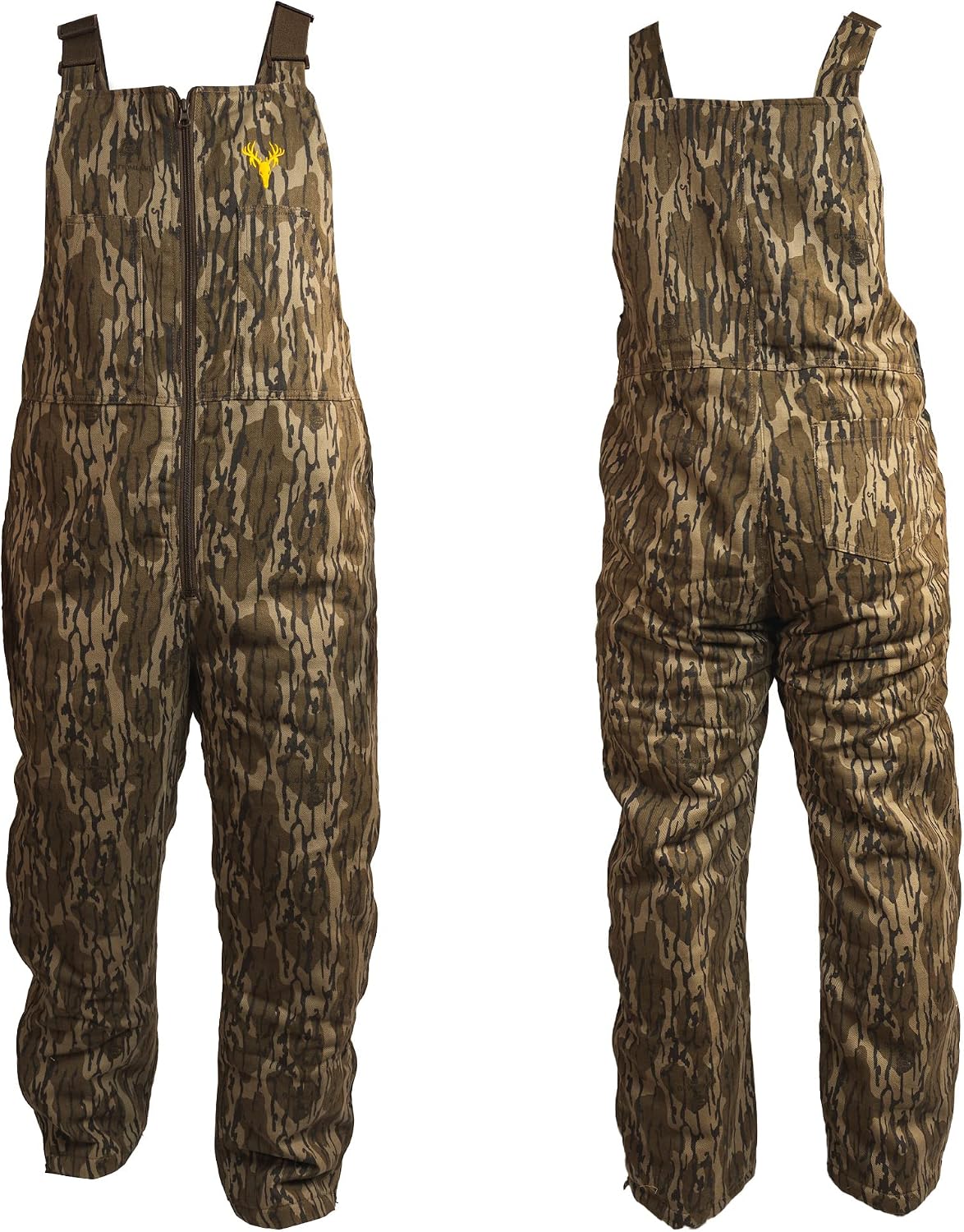 HOT SHOT Men’s Insulated Camo Bib, Ultra-Quiet Adjustable Overalls, Cold Weather Hunting Coveralls for Men