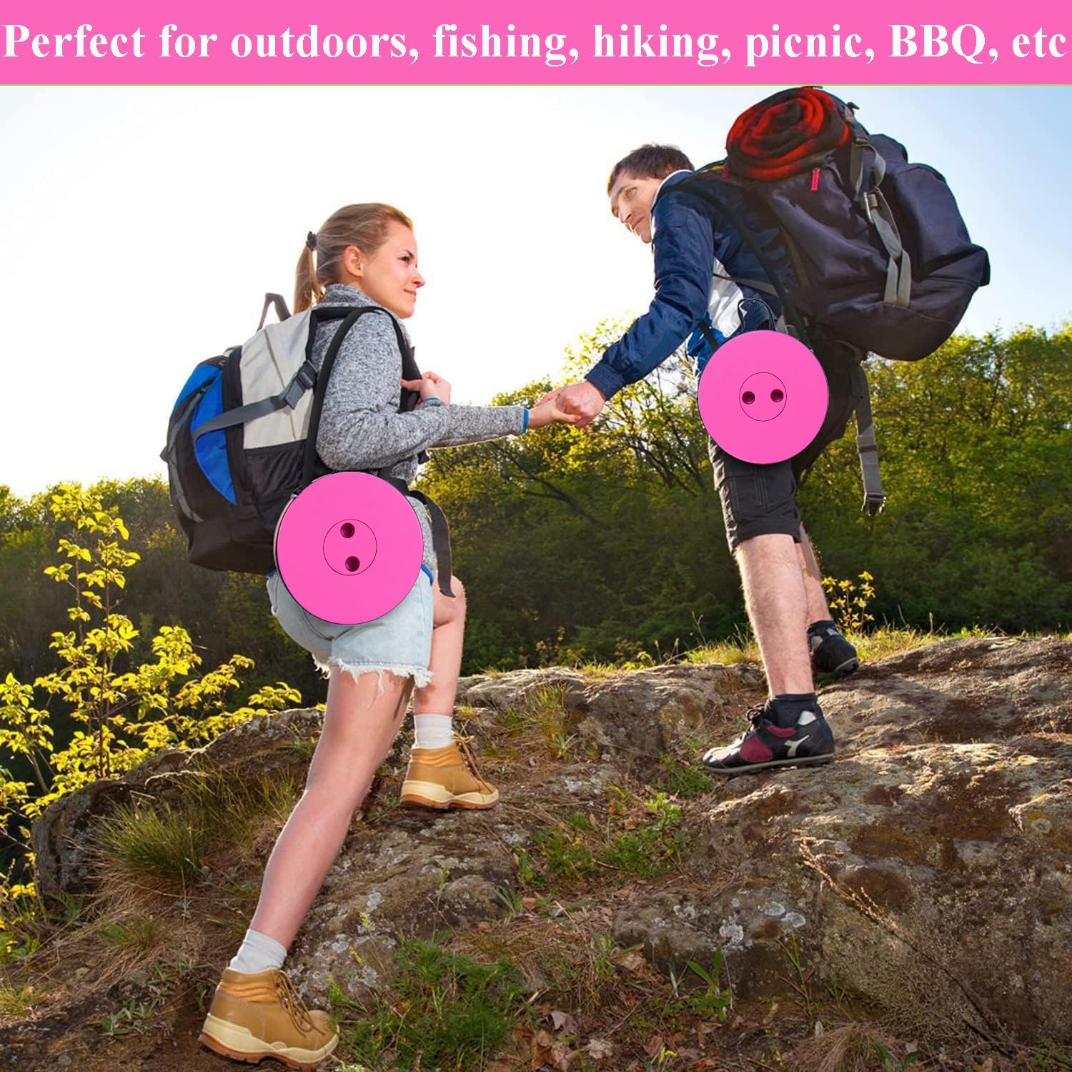 Fishboy Collapsible Stool for Adults, Portable Folding Camping Seat, 400lbs