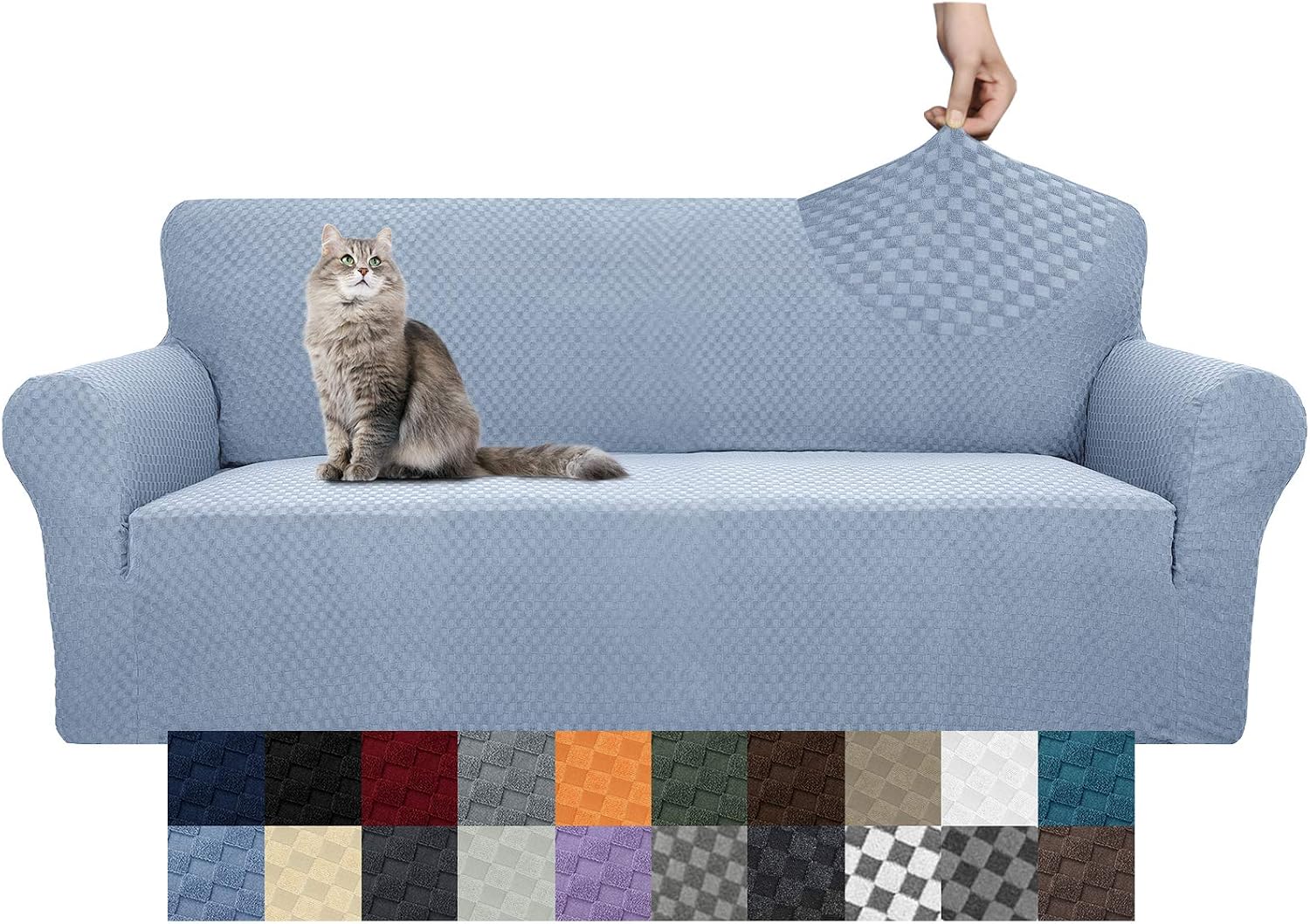 YEMYHOM Couch Cover Latest Jacquard Design High Stretch Sofa Covers for 2 Cushion Couch