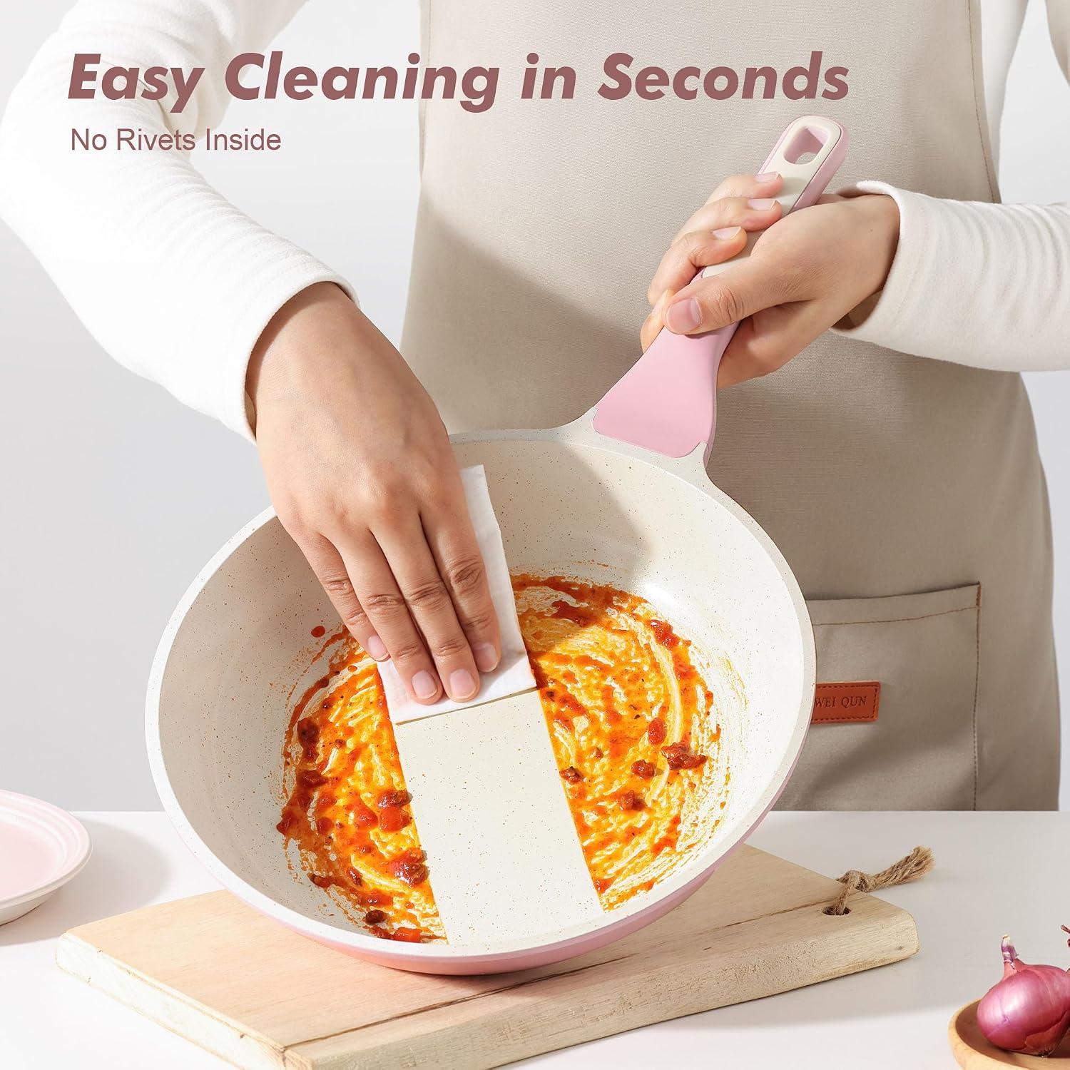 SENSARTE Nonstick Frying Pan Skillet, Swiss Granite Coating Omelette Pan, Healthy Stone Cookware Chef's Pan