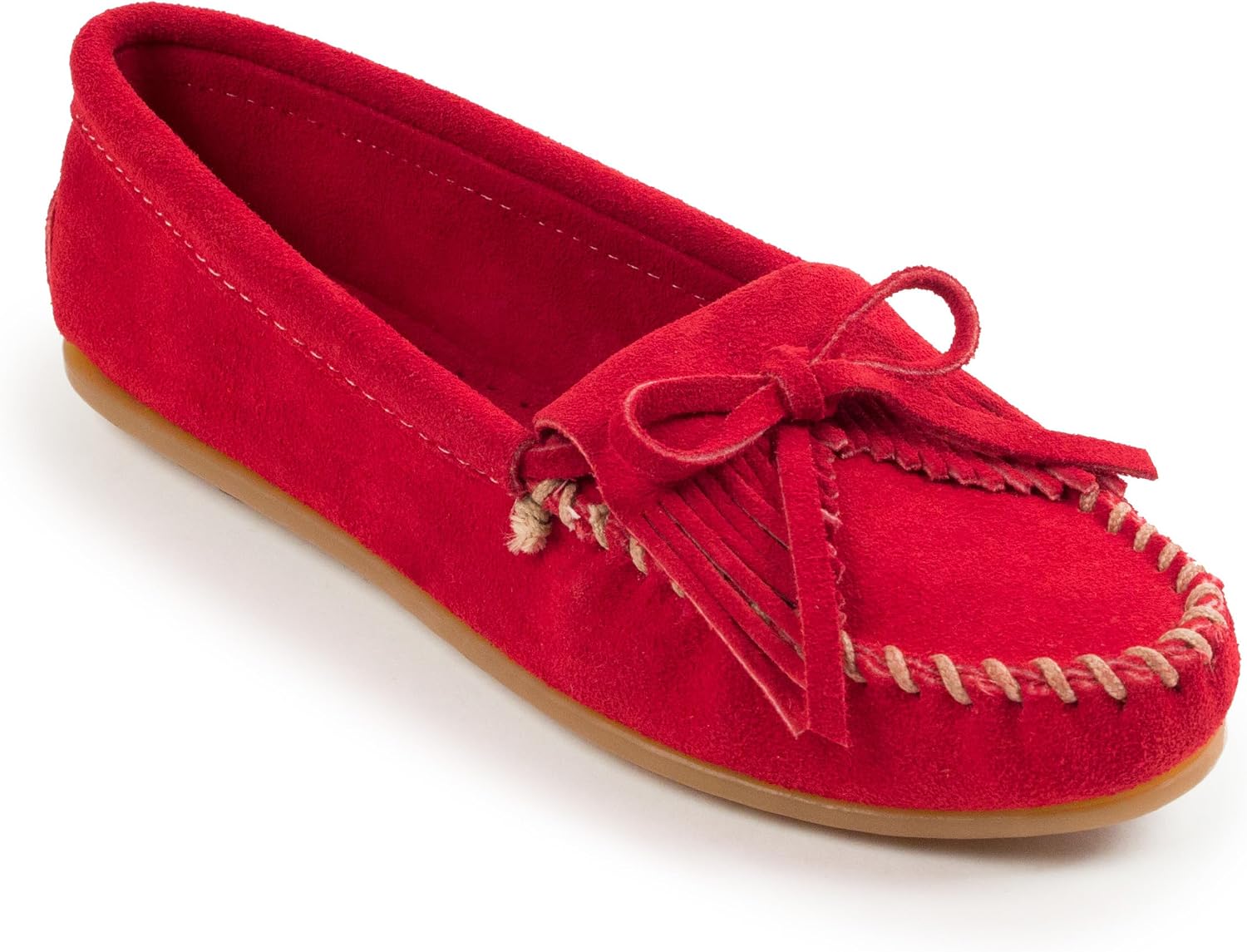 Minnetonka Women's Kilty Suede Hardsole Moccasin