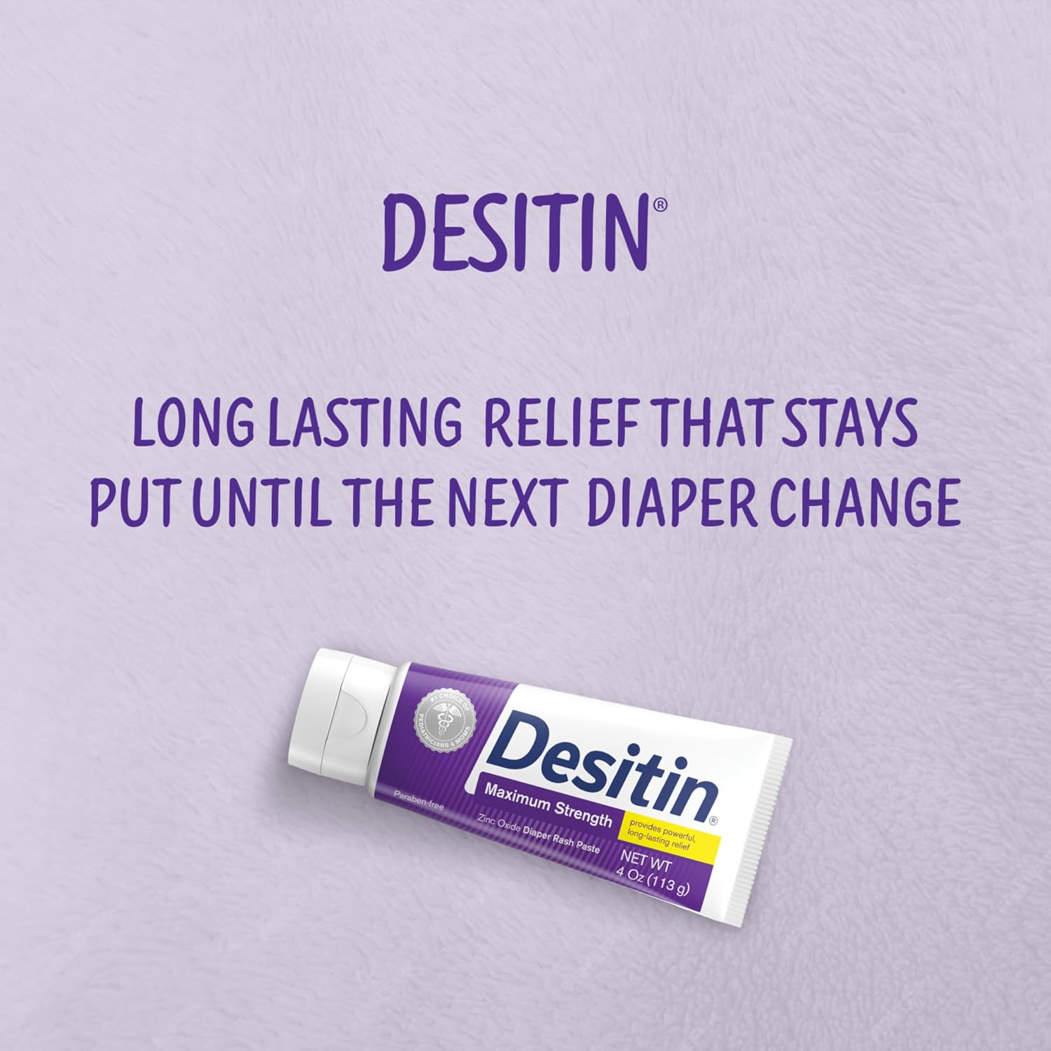 Desitin Maximum Strength Diaper Rash Paste, 40% Zinc Oxide, 4.8 oz | Helps Treat, Relieve & Prevent Diaper Rash, 40% Zinc Oxide, Immediate Relief, Protects up to 12 Hours, Hypoallergenic