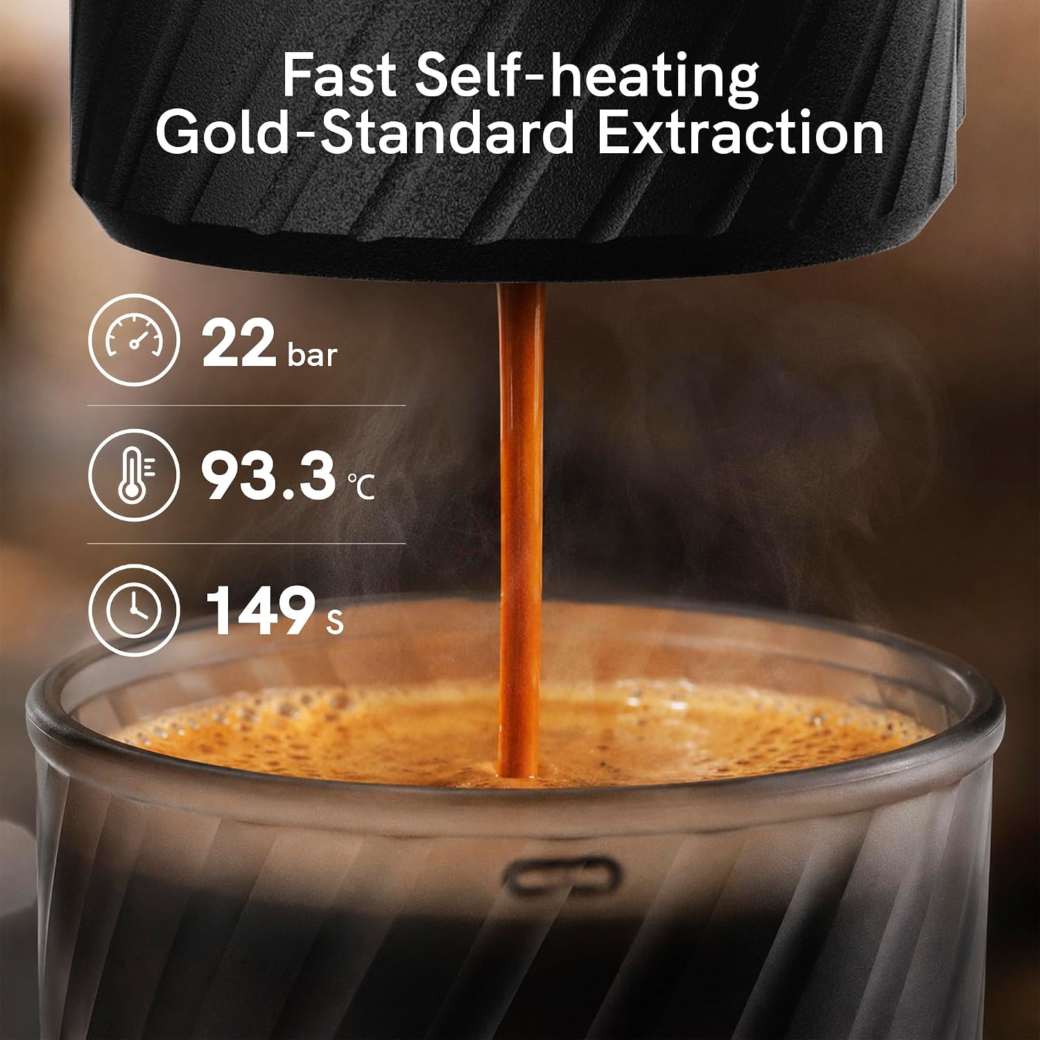 OutIn Mino Portable Electric Espresso Machine Travel Gift Set, 22-Bar Self-Heating Espresso Maker with Foldable Coffee Stand, EVA Plus Carrying Case