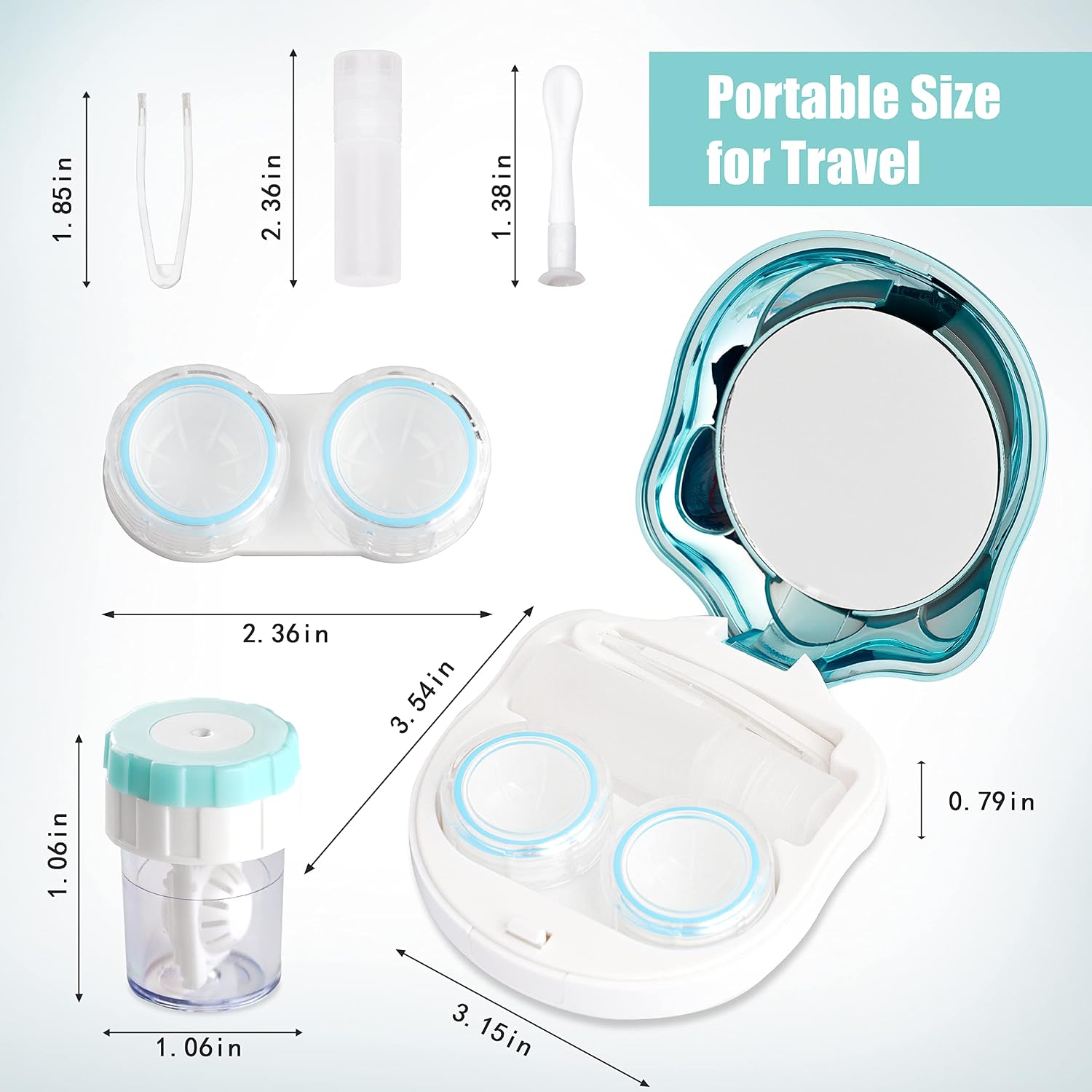 Lasiyanor Contact Lens Travel Kit with Cleaner Washer