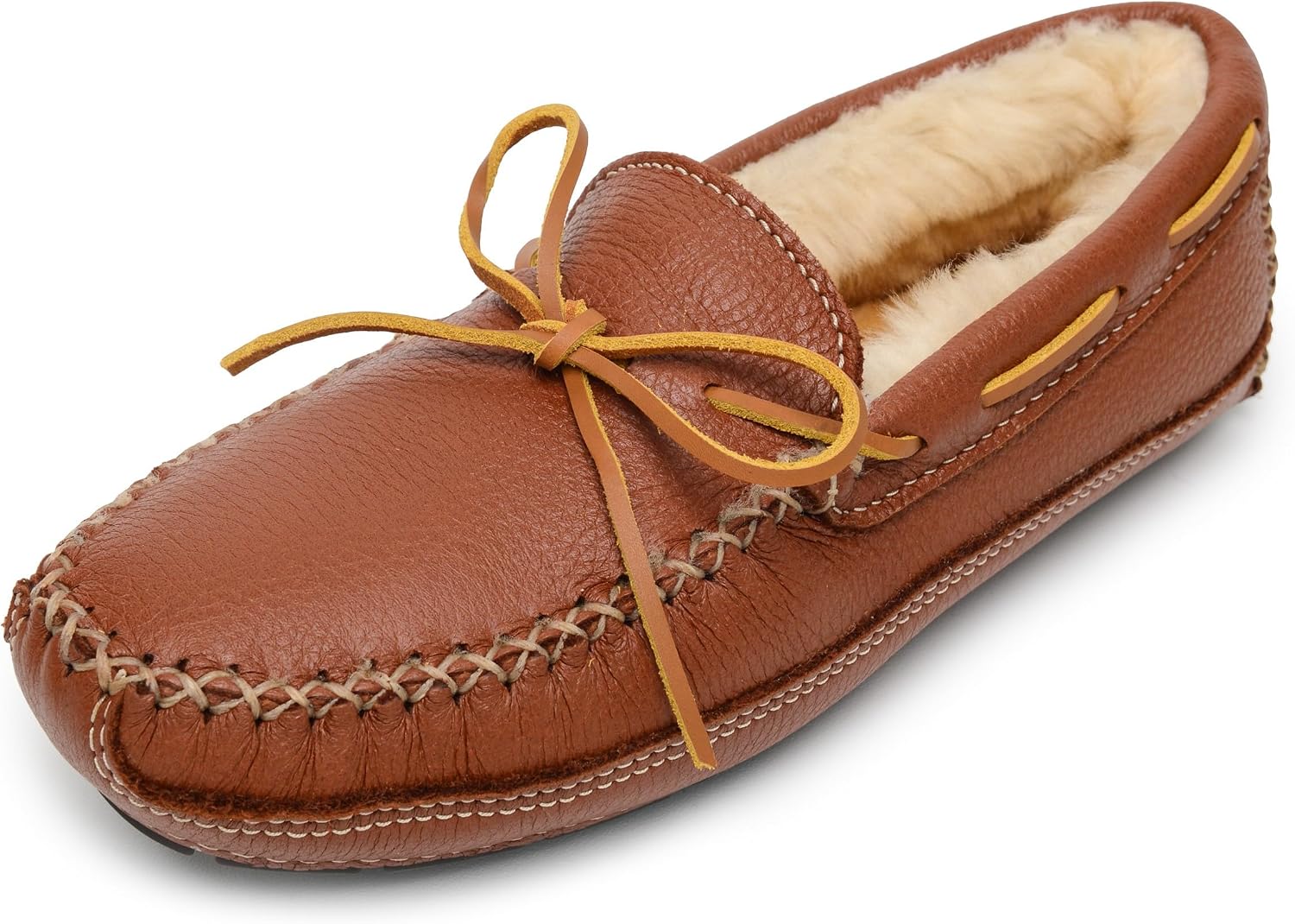 Minnetonka Men's Sheepskin Moose Slipper