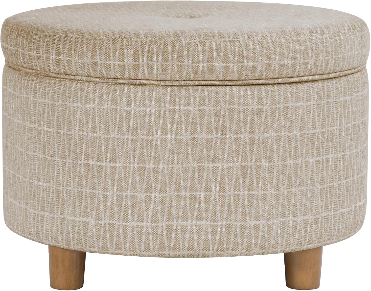 HomePop 24" Large Leatherette Storage Ottoman - Distressed Brown Faux Leather