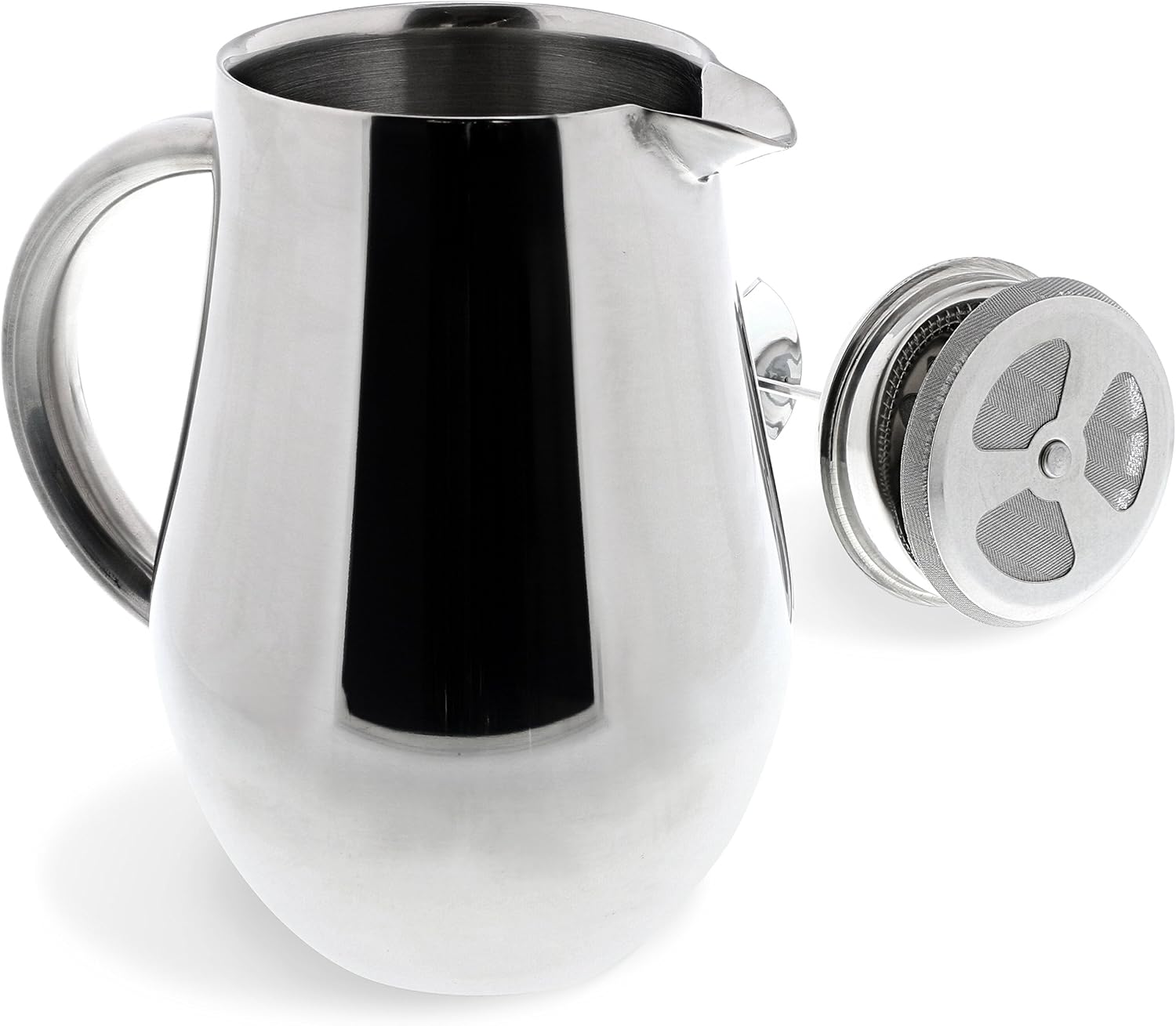 SterlingPro Large Insulated Stainless Steel French Press Coffee Maker 51oz Capacity (44 oz Brew Yield) – Double Wall Metal Coffee Press | Plastic Free | Cool-Touch | Mirror Finish | 12 Cups / 6 Mugs