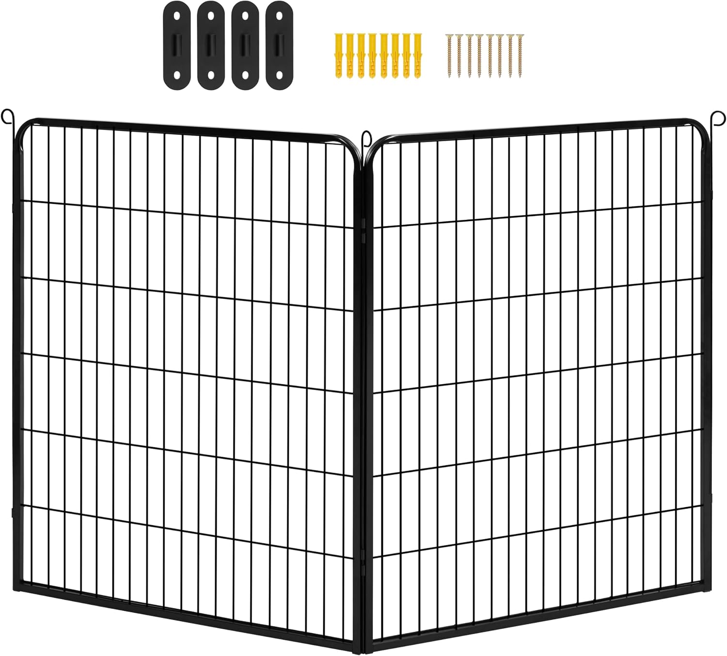 Yaheetech Dog Playpen 24in 16 Panels Pet Fence for Indoor Yard RV Camping | Easy Setup, Heavy Duty Rustproof Frame with Secure Latch Door, DIY Layouts,Foldable Storage, for Puppies & Small Dogs